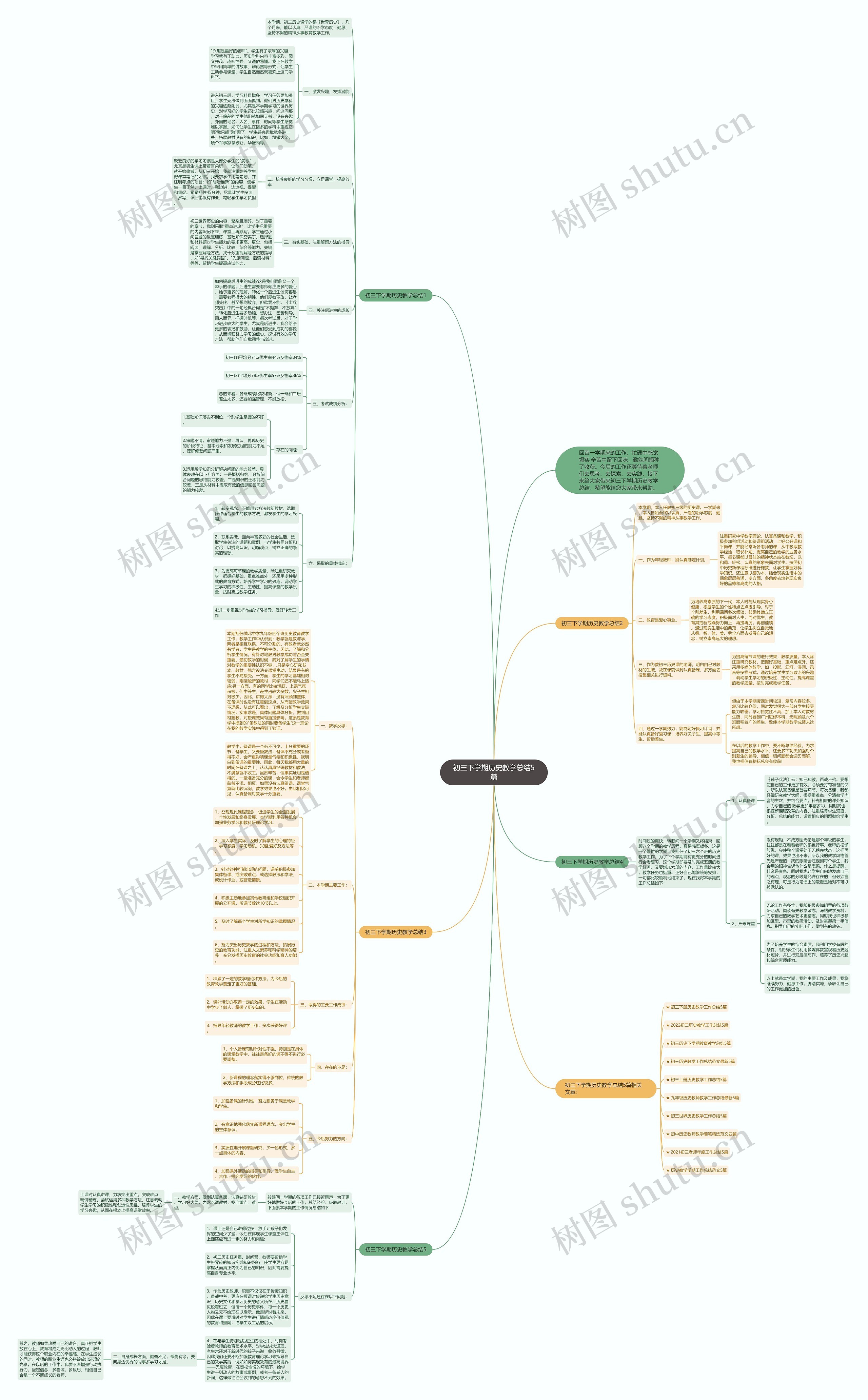 初三下学期历史教学总结5篇思维导图