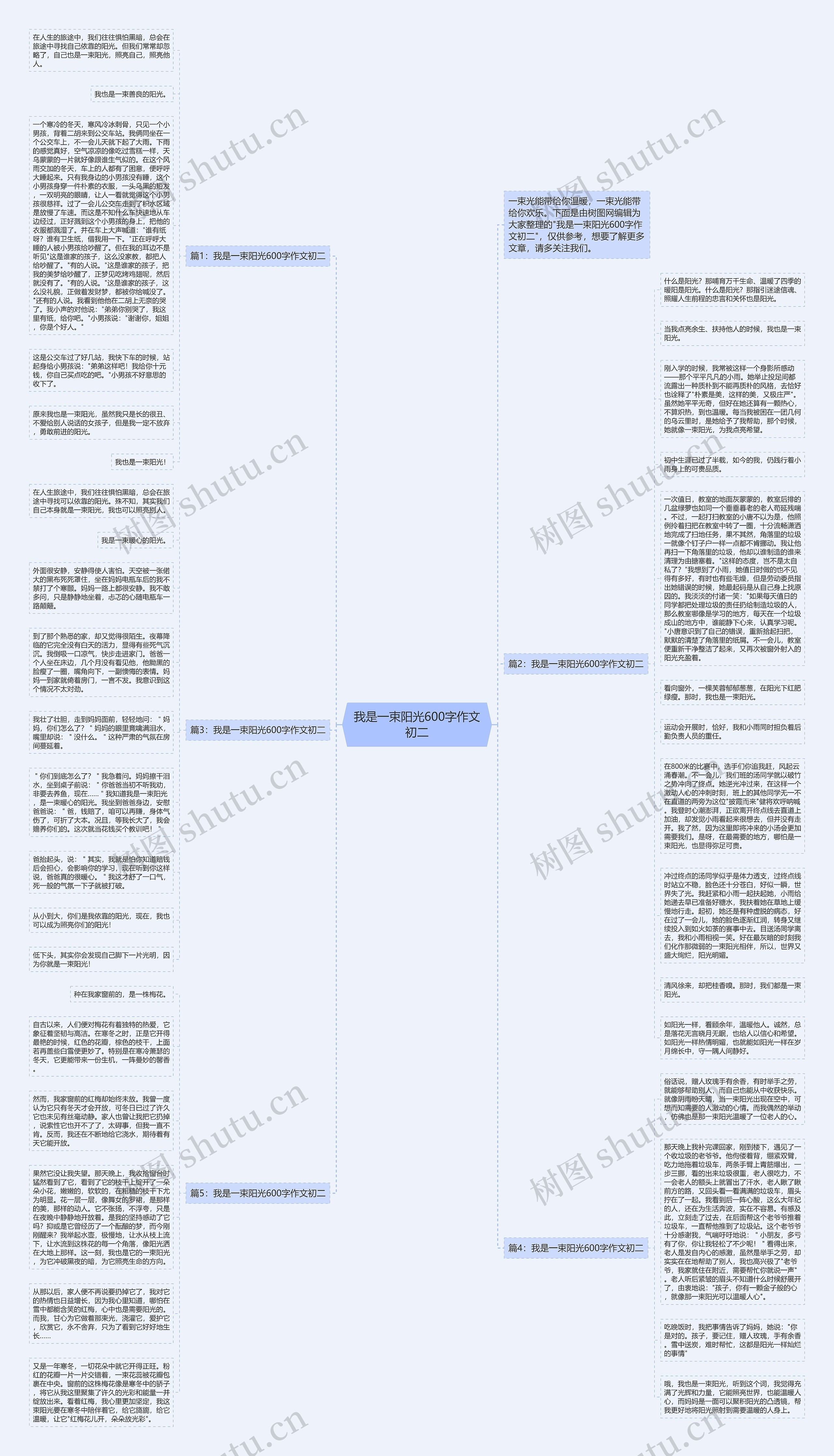 我是一束阳光600字作文初二思维导图