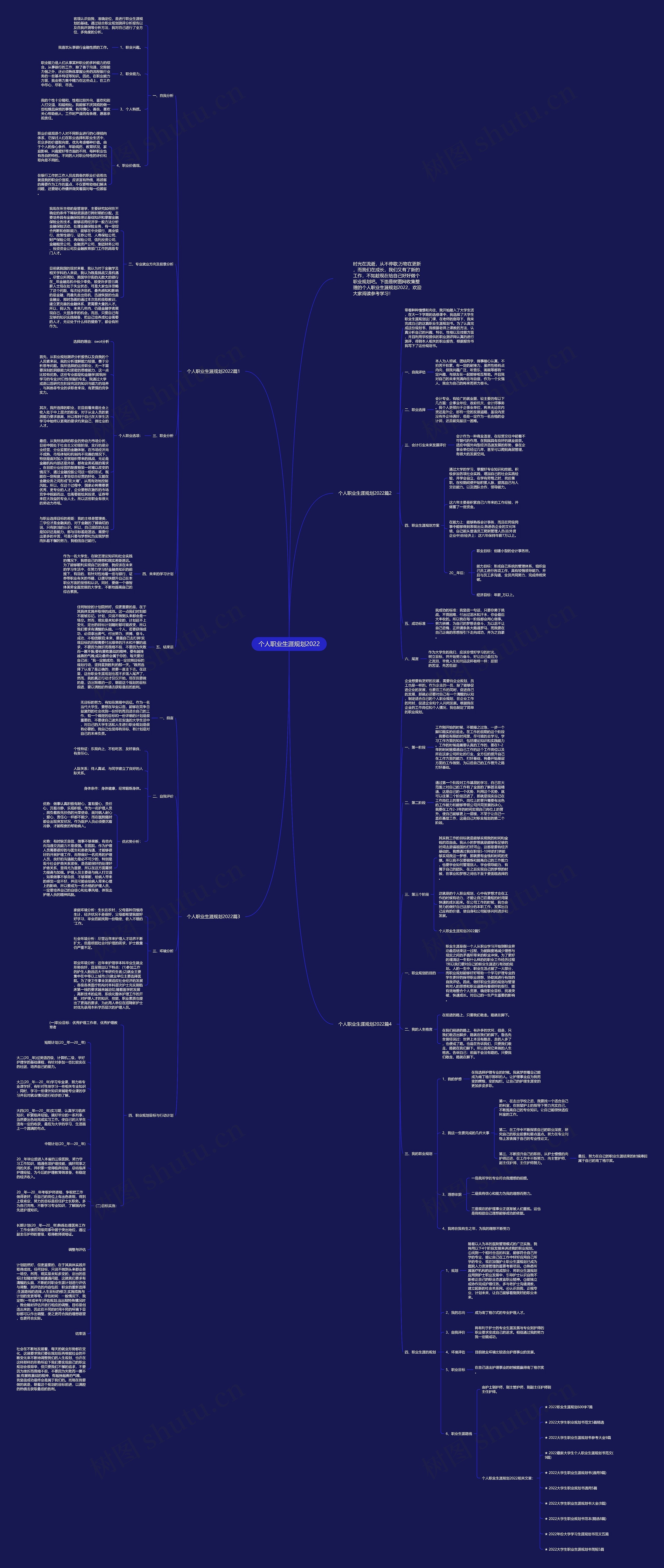 个人职业生涯规划2022思维导图