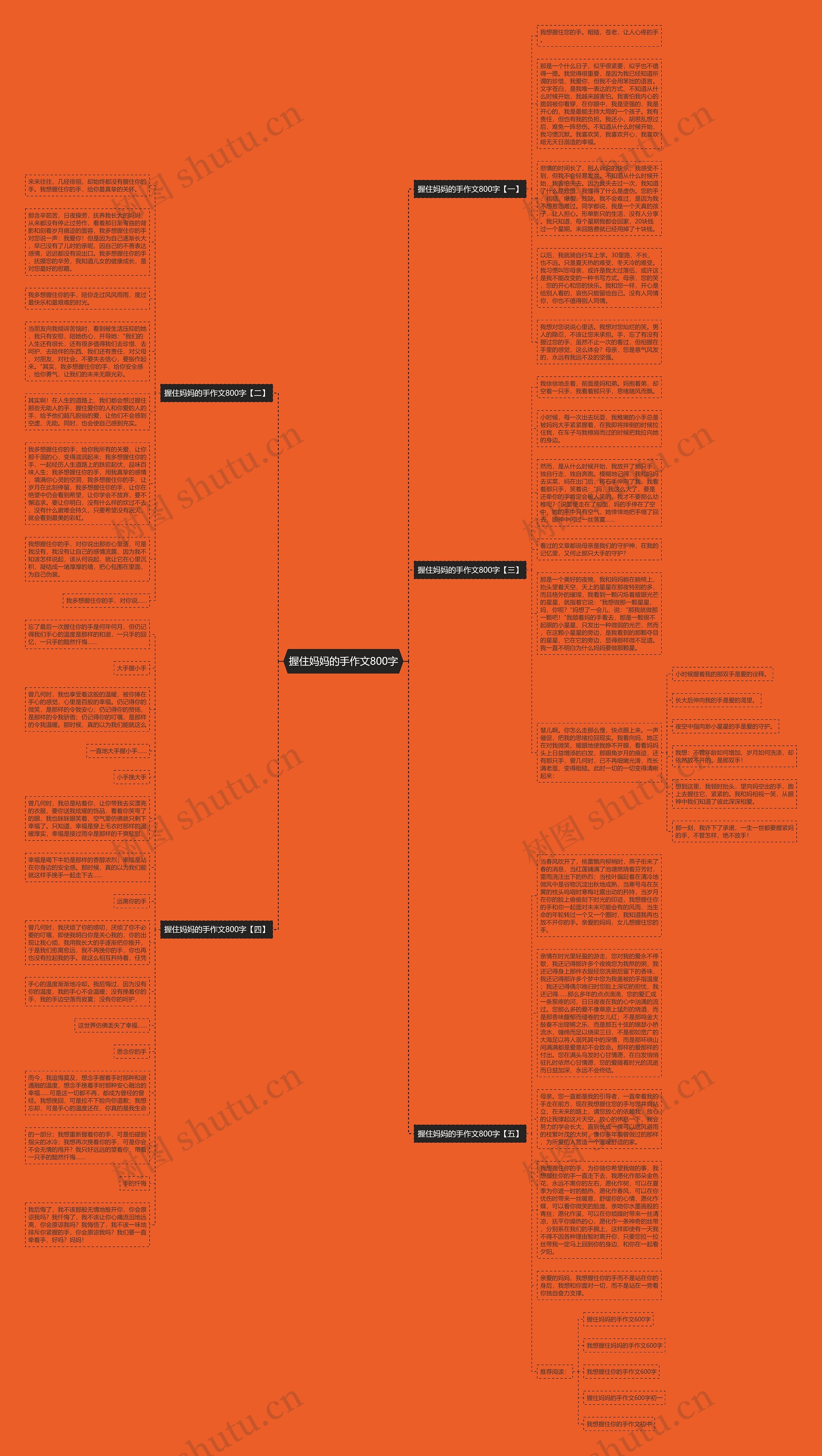 握住妈妈的手作文800字思维导图