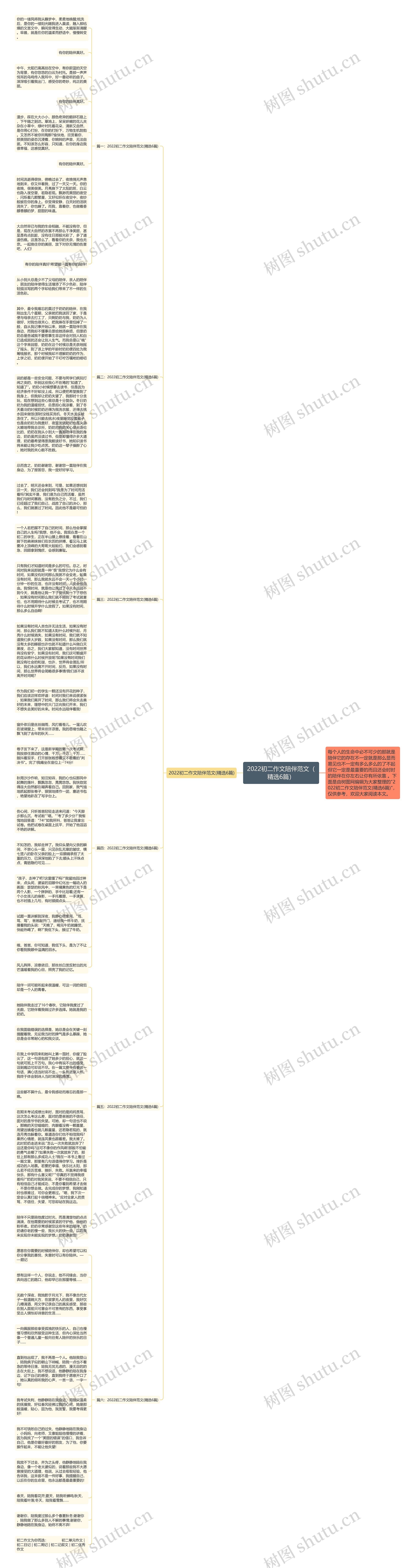 2022初二作文陪伴范文（精选6篇）思维导图