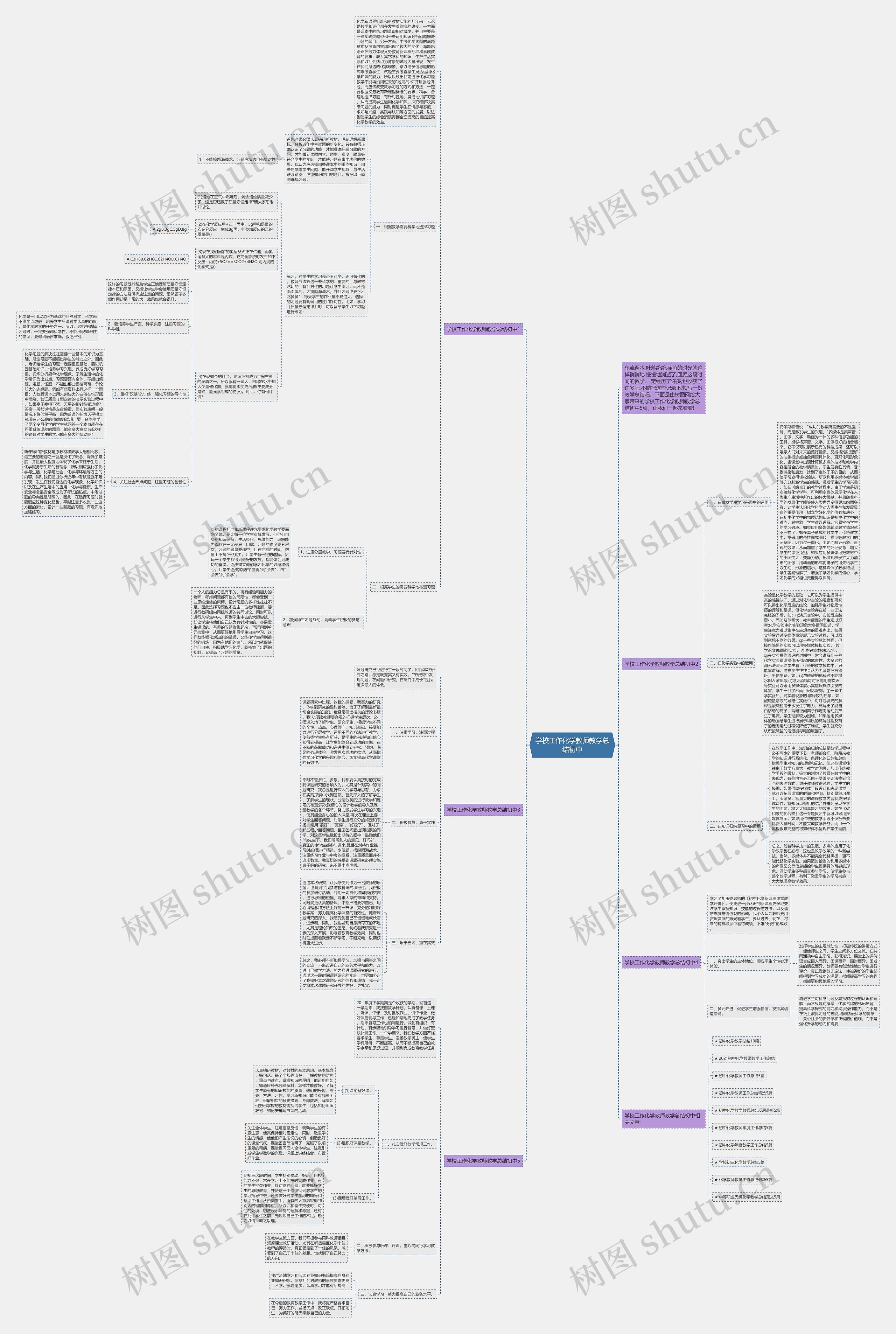 学校工作化学教师教学总结初中思维导图