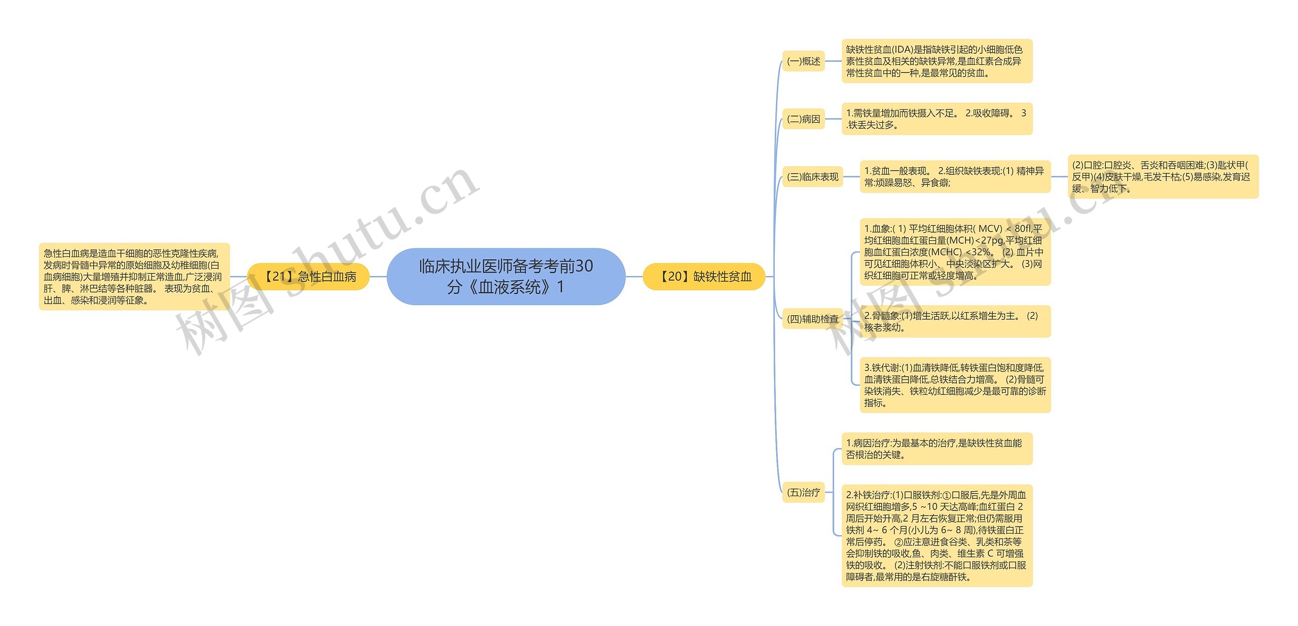 临床执业医师备考考前30分《血液系统》1思维导图