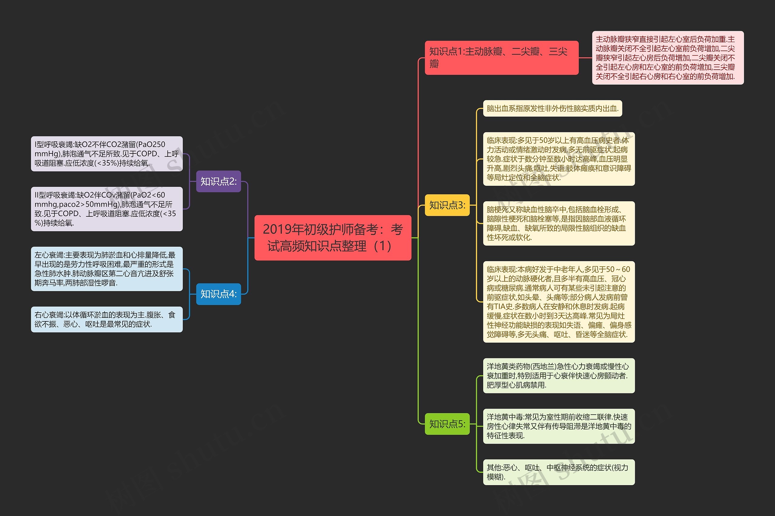 2019年初级护师备考：考试高频知识点整理（1）思维导图