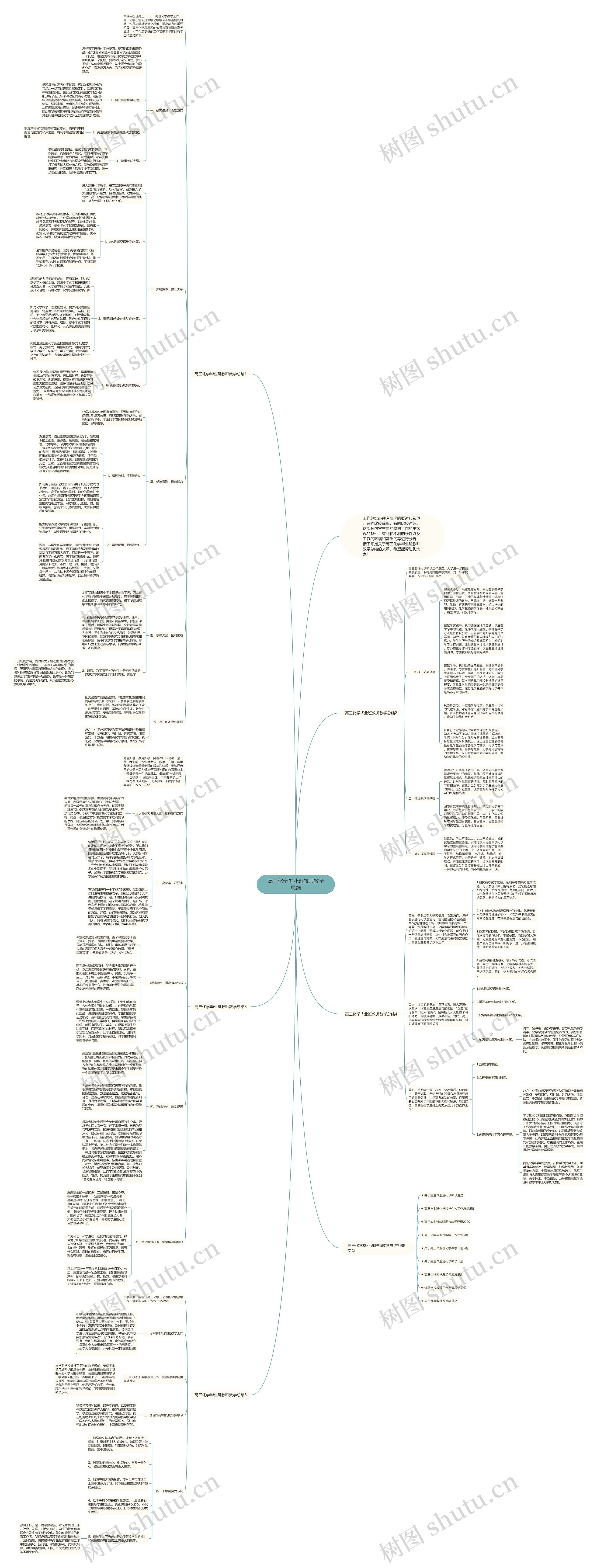 高三化学毕业班教师教学总结思维导图
