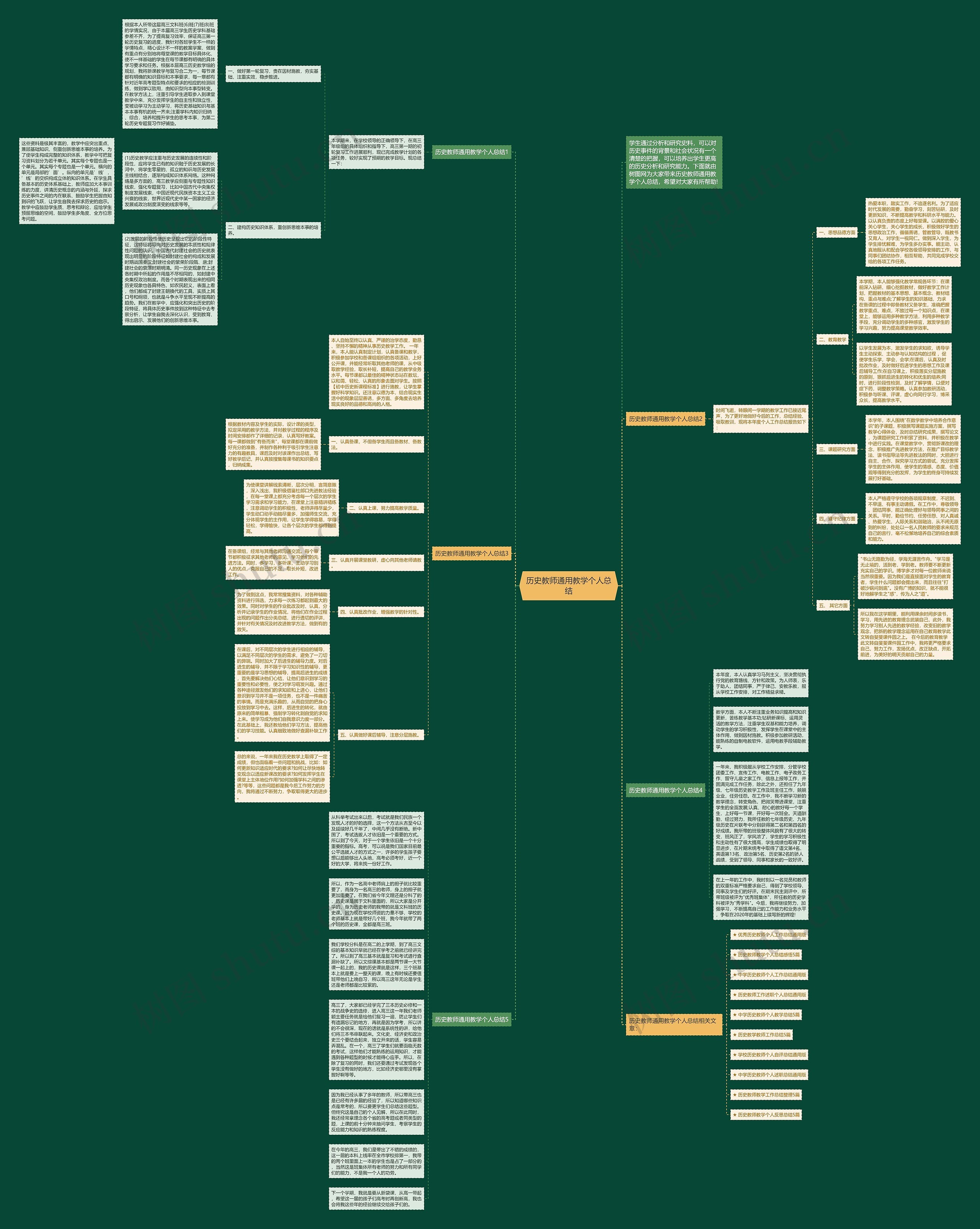 历史教师通用教学个人总结思维导图