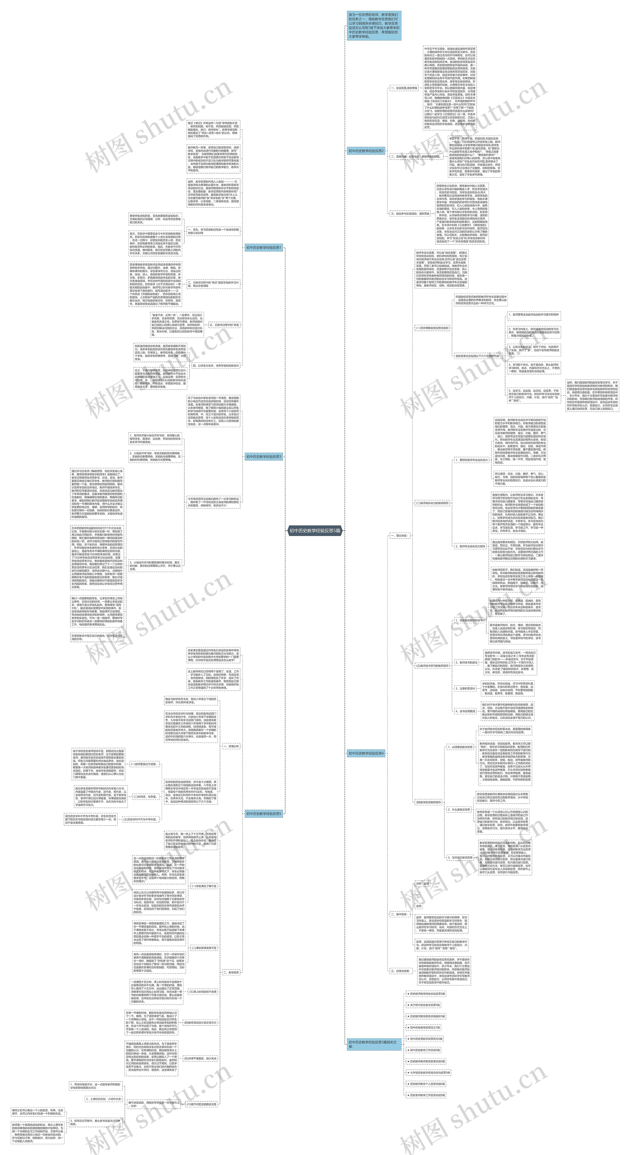 初中历史教学经验反思5篇思维导图
