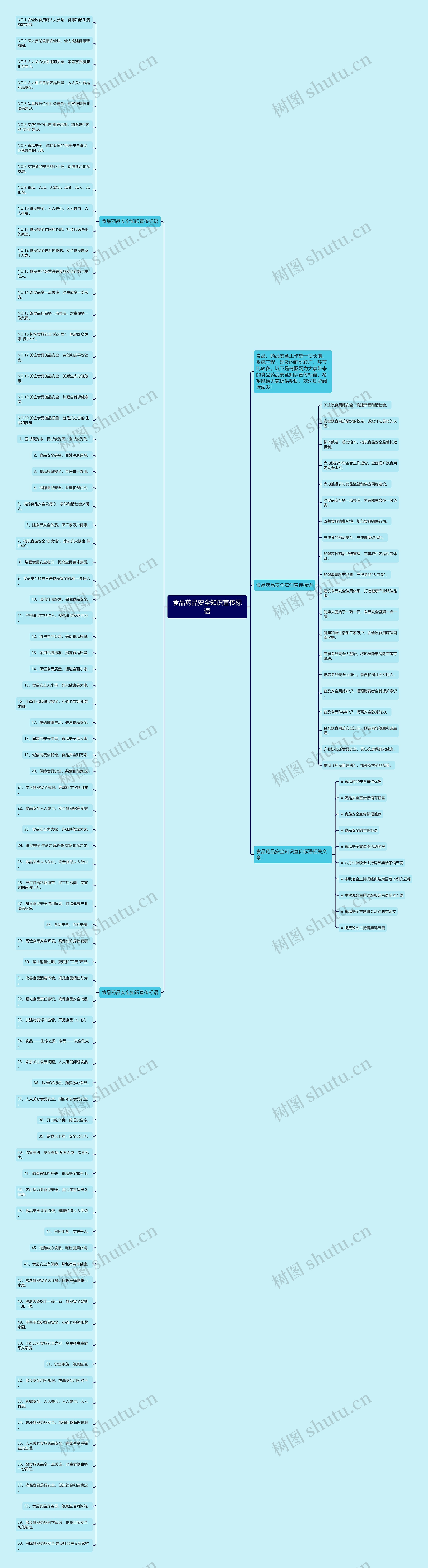 食品药品安全知识宣传标语思维导图