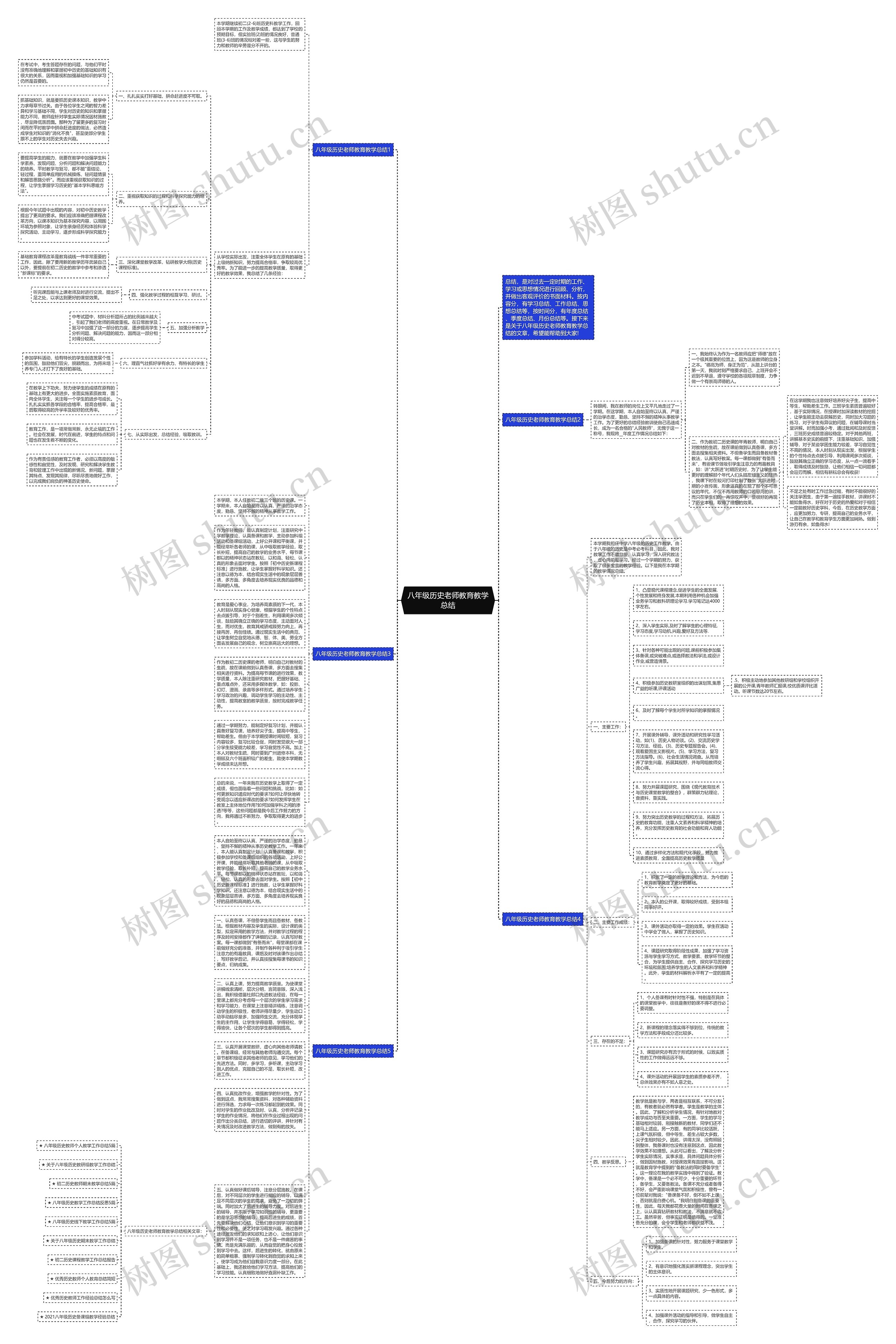 八年级历史老师教育教学总结思维导图