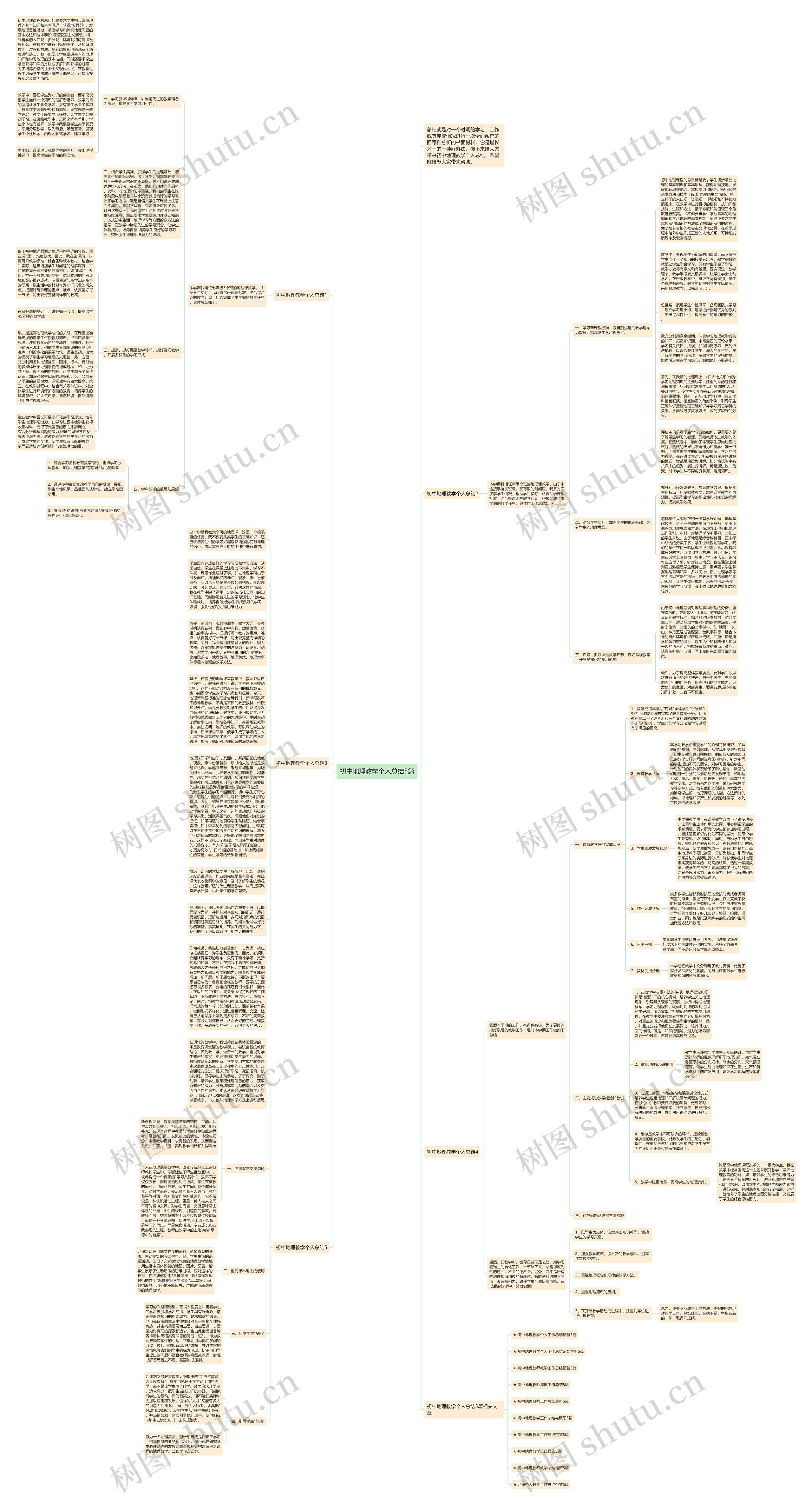 初中地理教学个人总结5篇思维导图