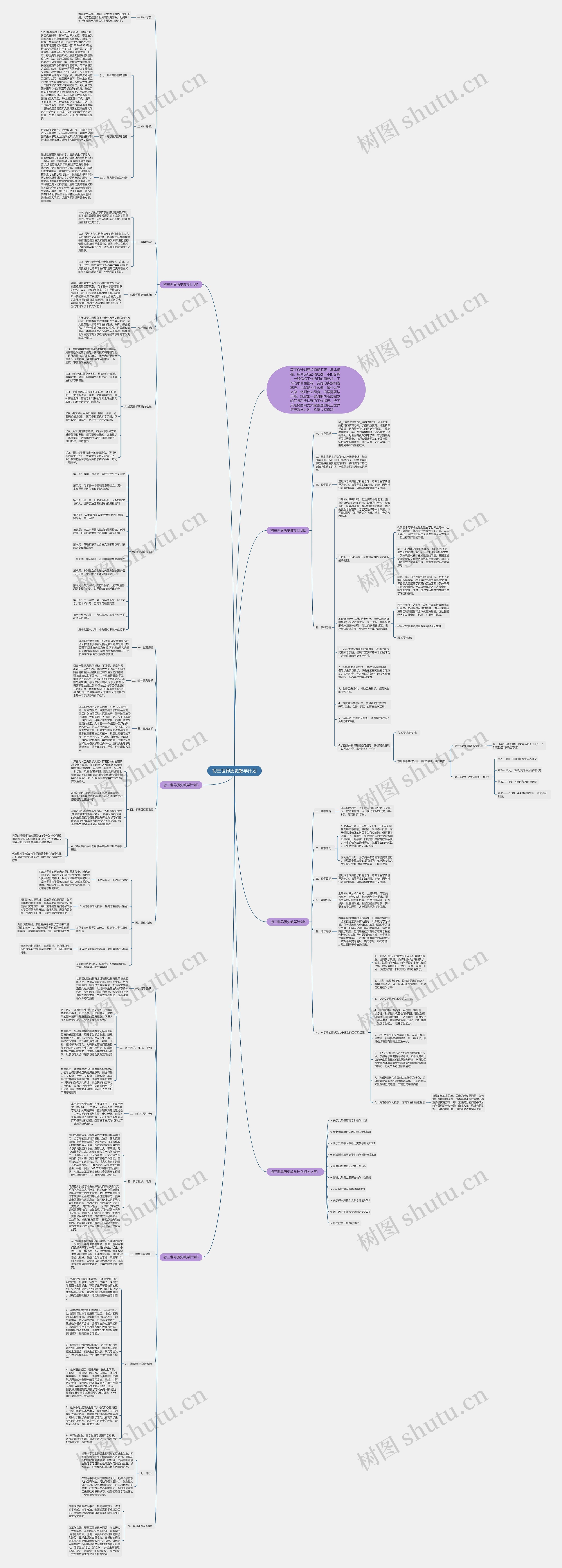 初三世界历史教学计划思维导图