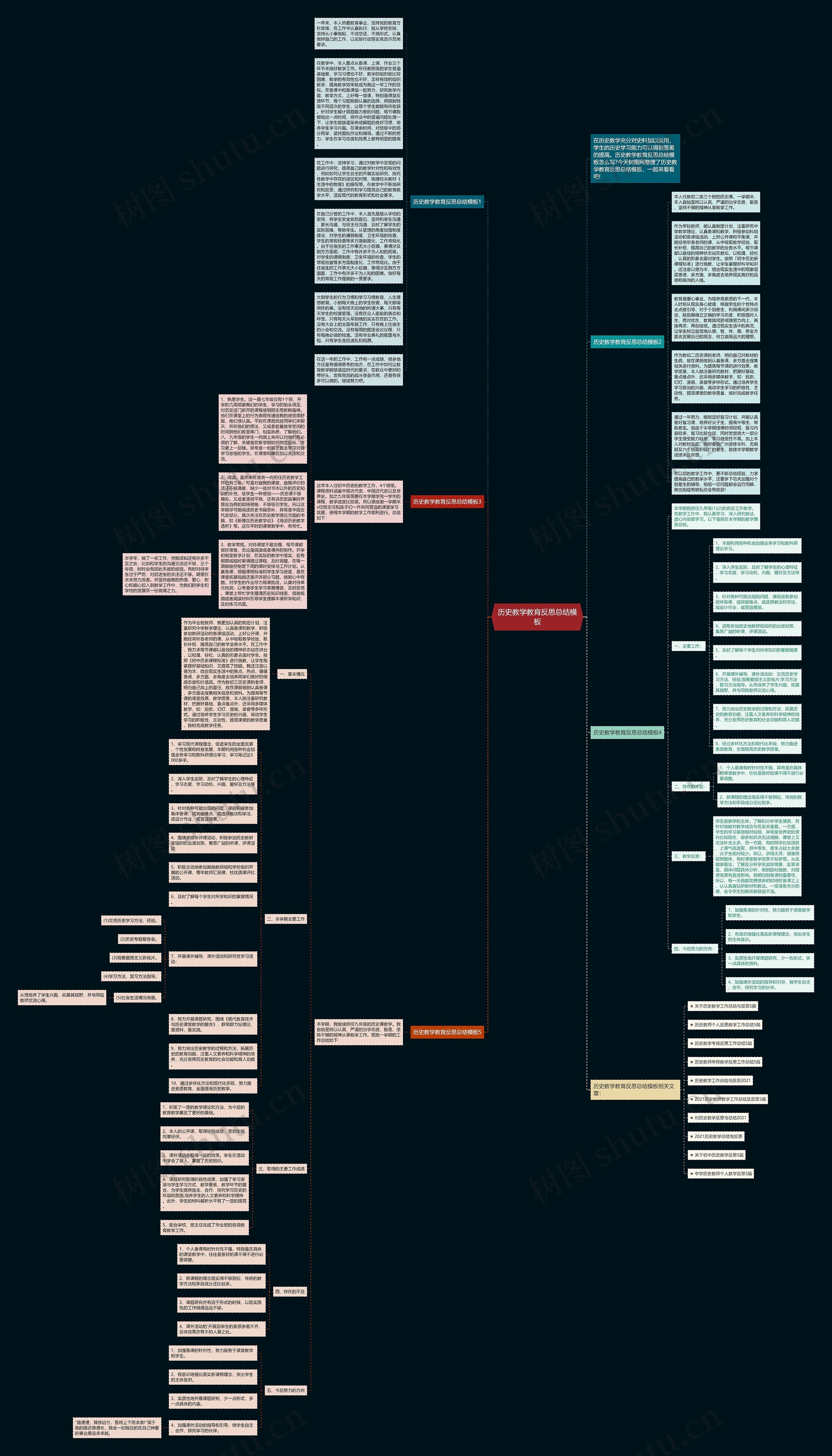 历史教学教育反思总结思维导图
