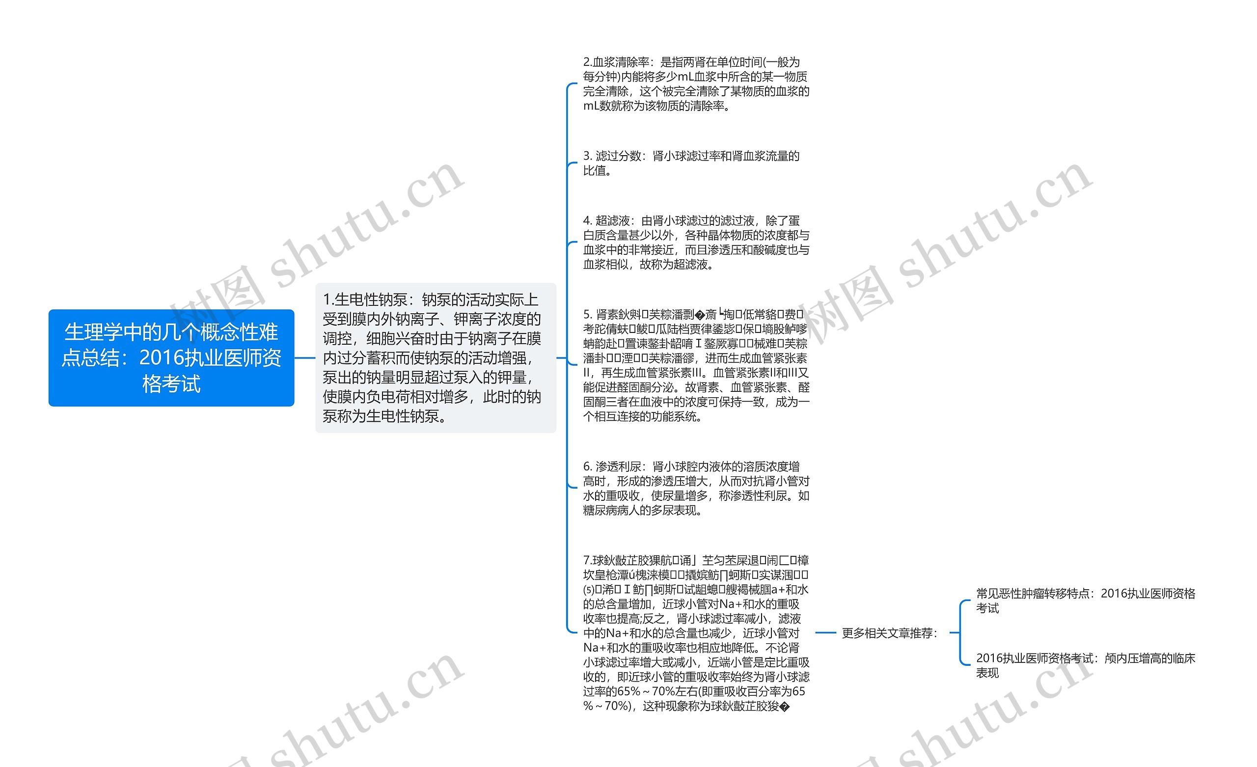 生理学中的几个概念性难点总结：2016执业医师资格考试思维导图