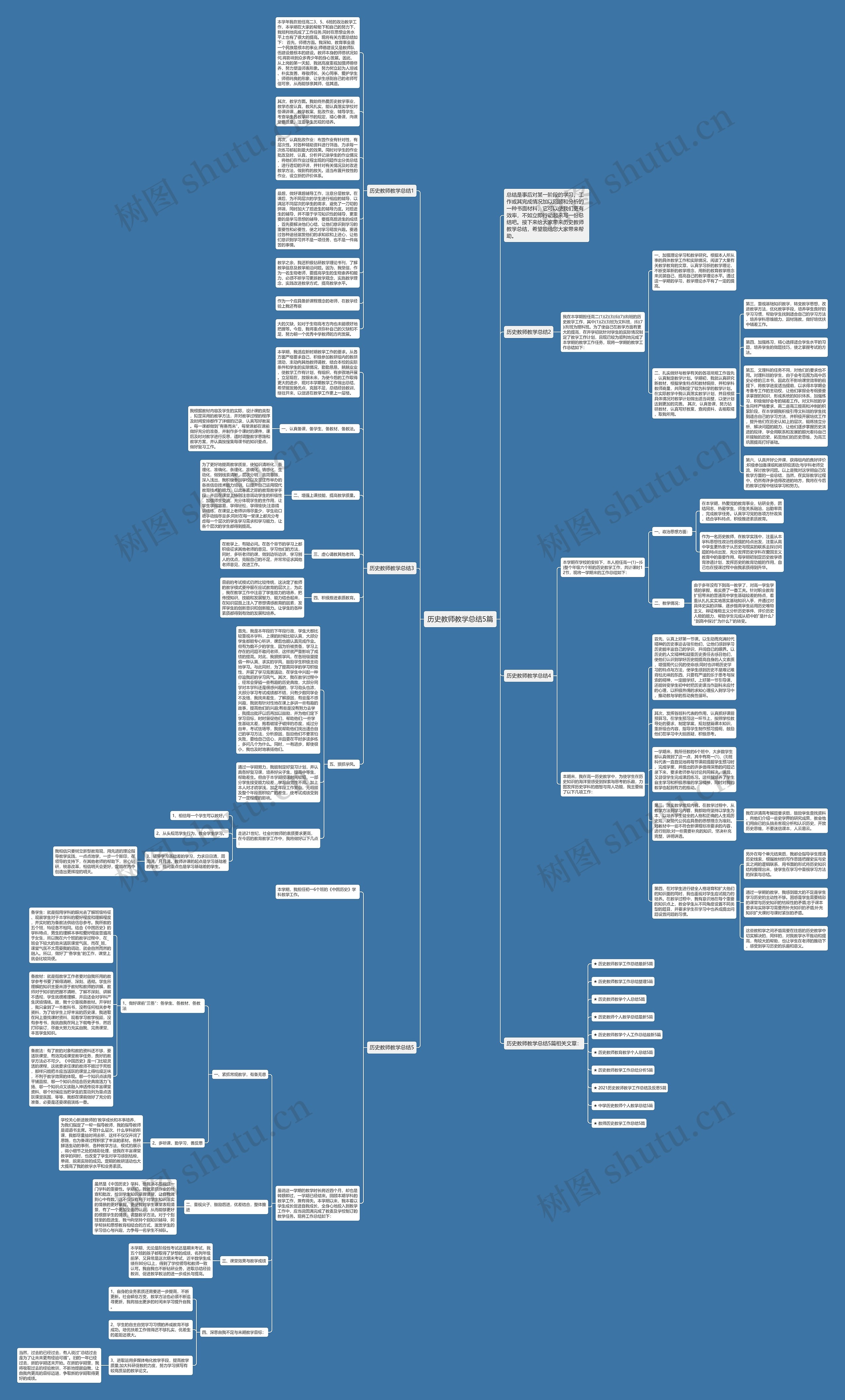 历史教师教学总结5篇思维导图