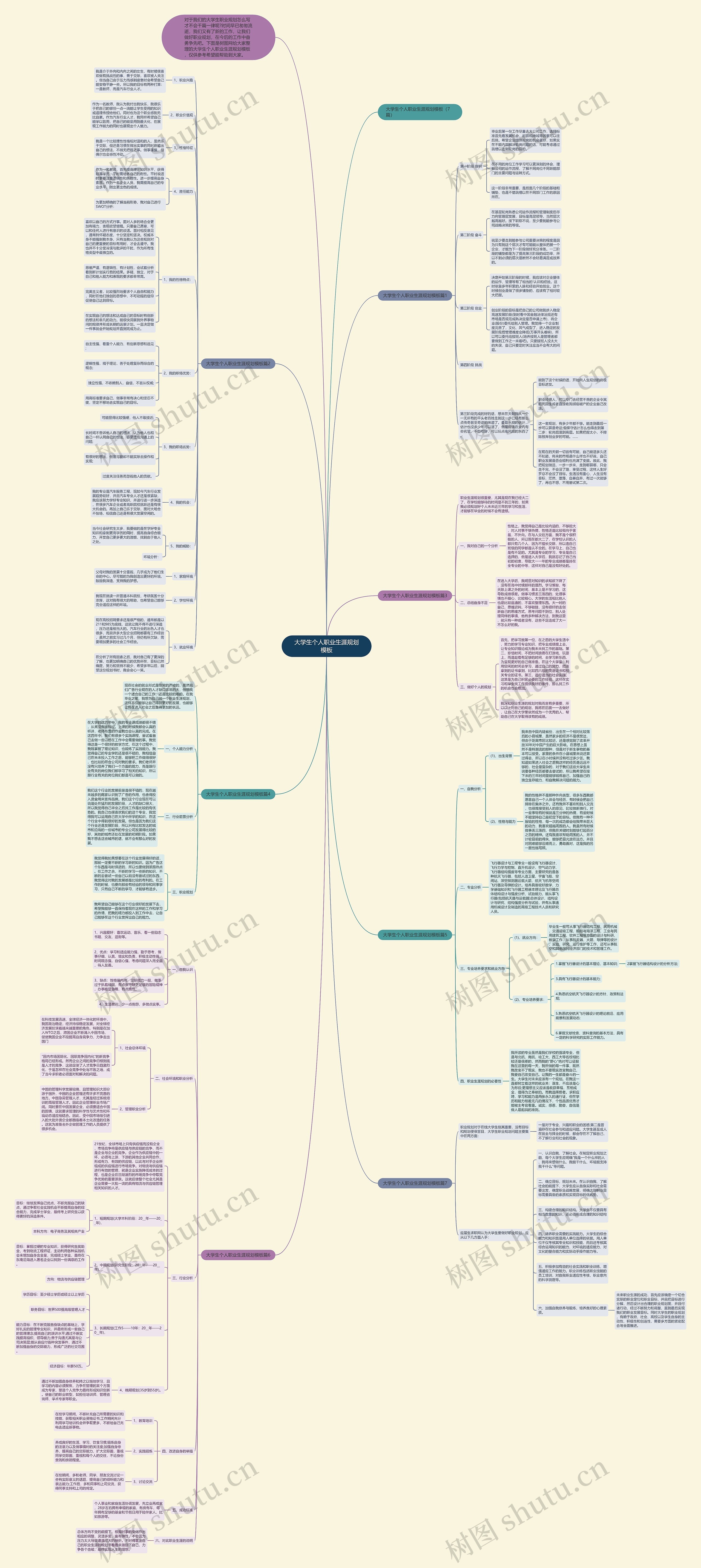 大学生个人职业生涯规划思维导图高清图 大学生个人职业生涯规划思维导图
