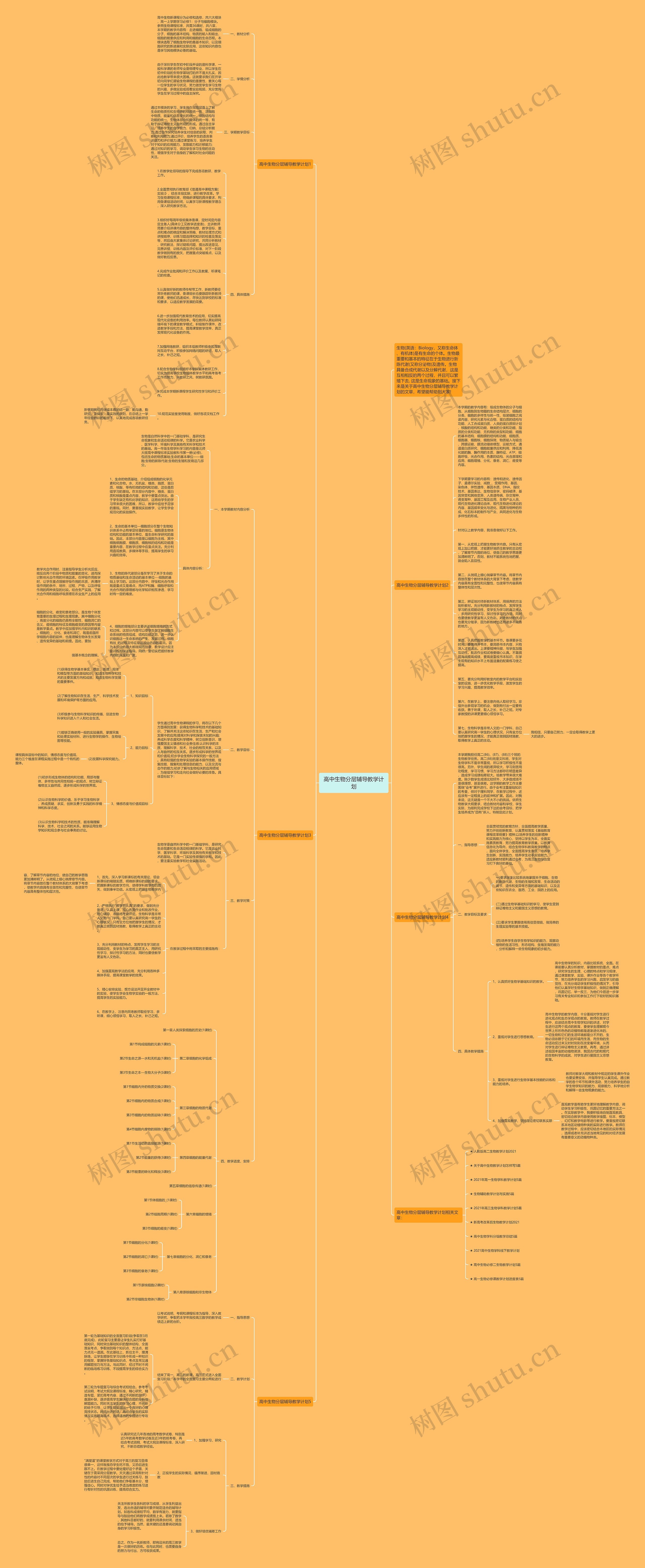 高中生物分层辅导教学计划思维导图