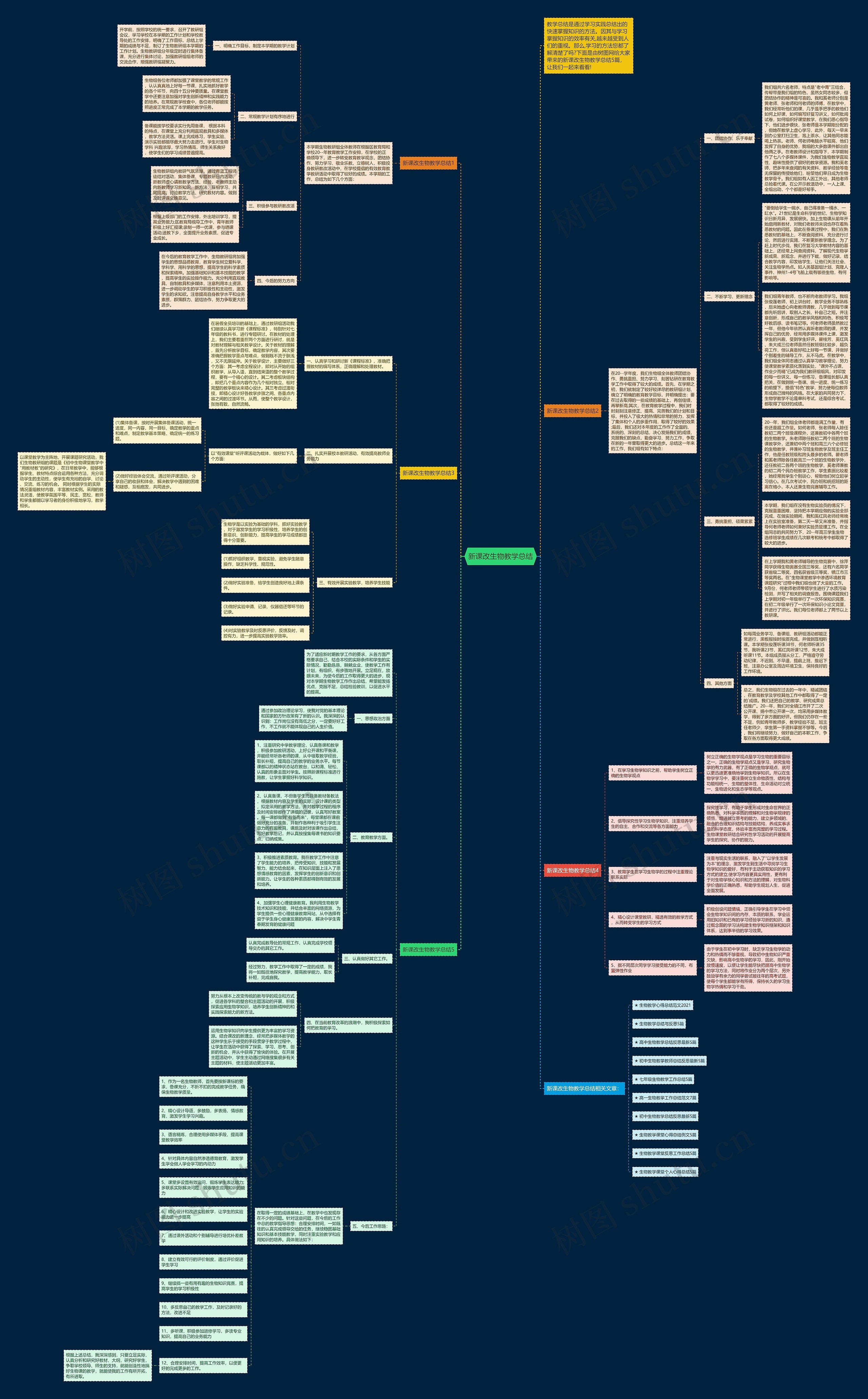 新课改生物教学总结思维导图