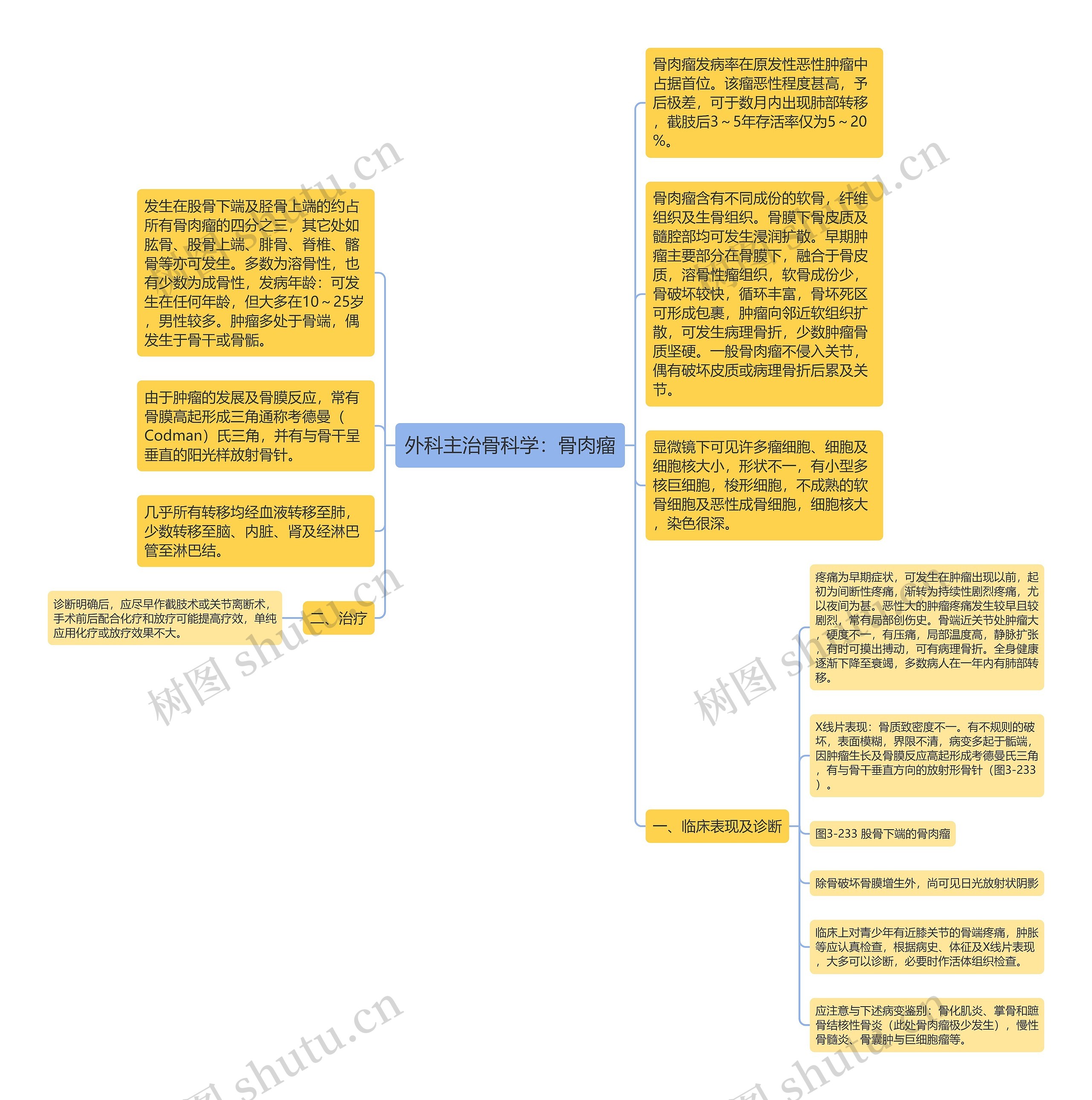 外科主治骨科学：骨肉瘤思维导图