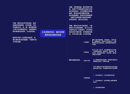 卫生资格考试：龋坏的程度类型和病变类型