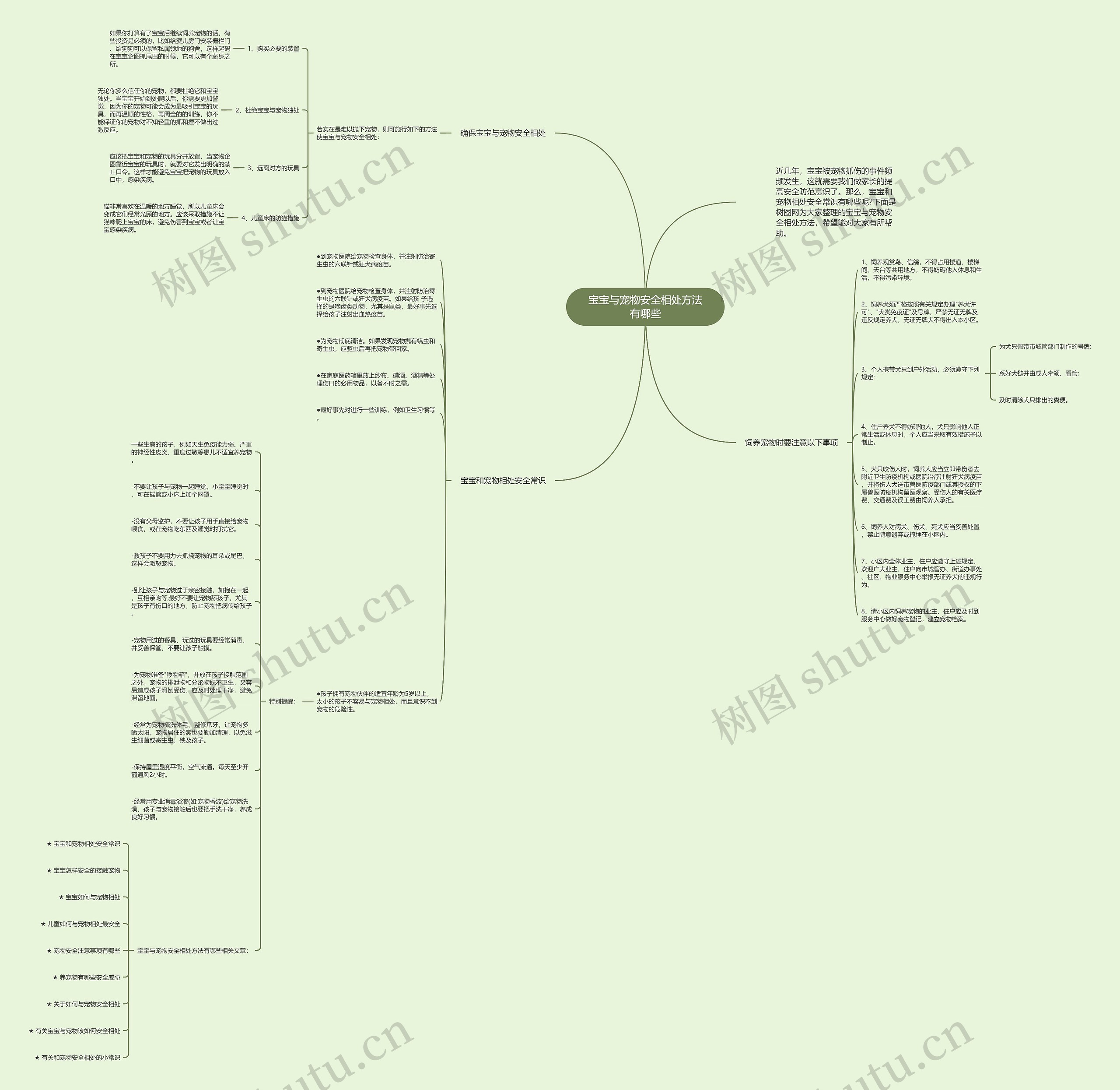 宝宝与宠物安全相处方法有哪些思维导图