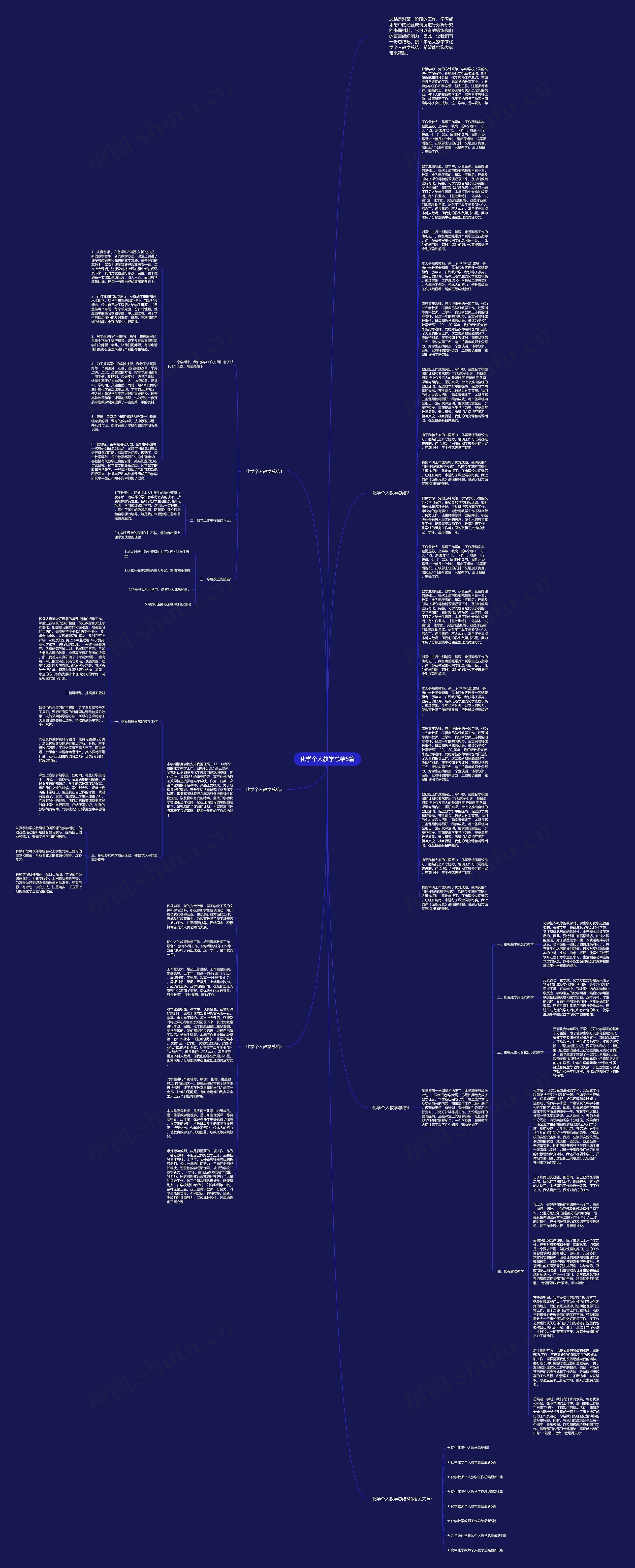 化学个人教学总结5篇思维导图