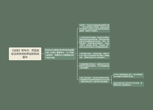 《法规》常考点：药品安全法律责任的界定和构成要件