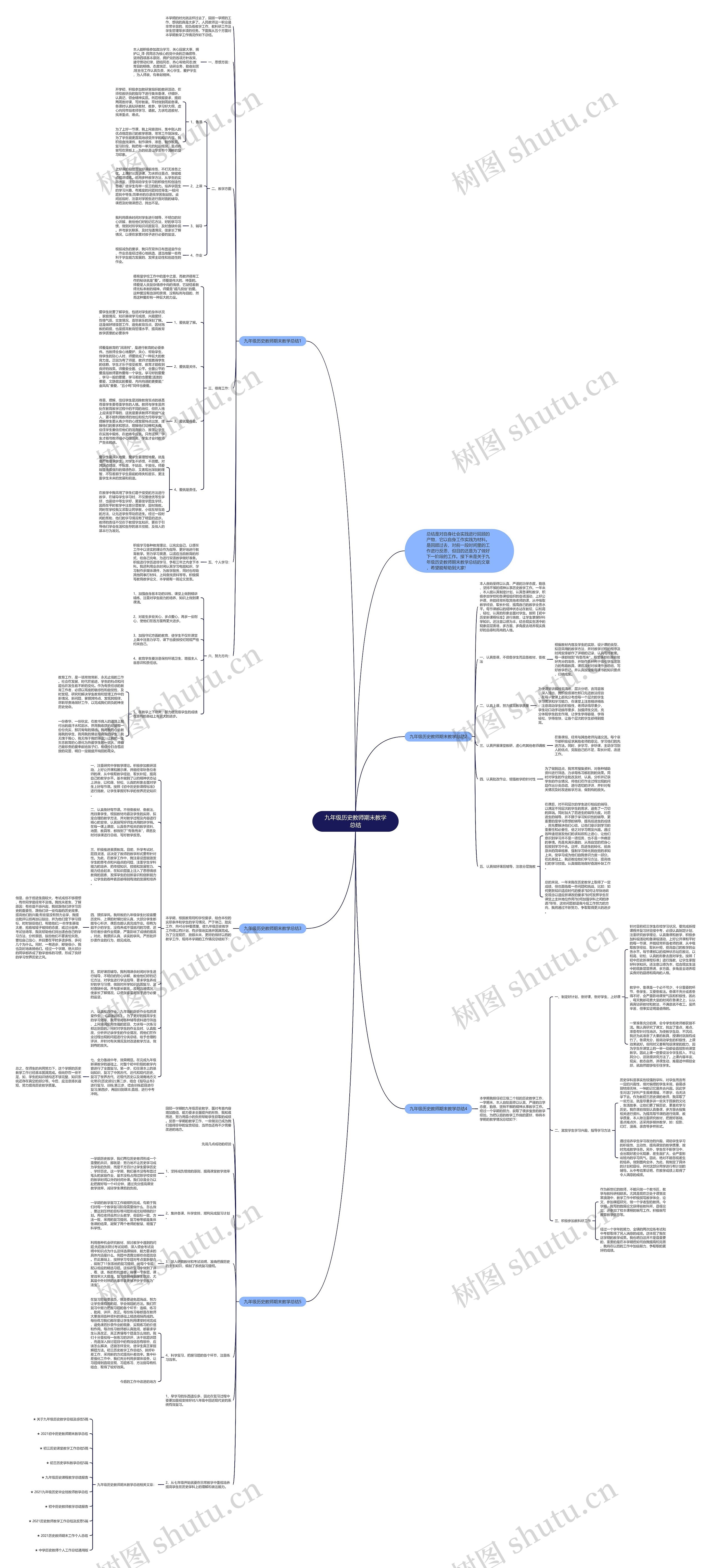 九年级历史教师期末教学总结思维导图