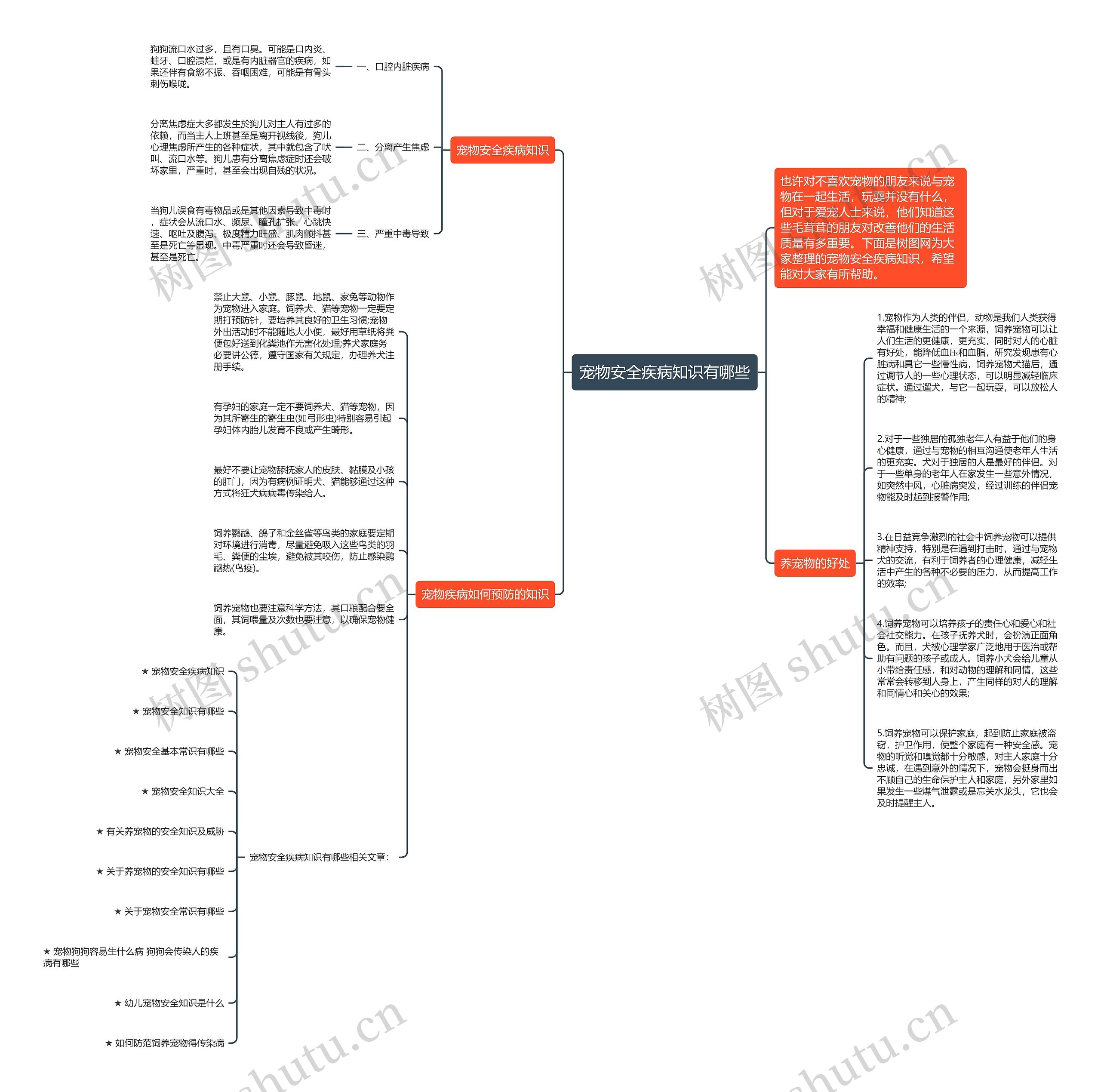 宠物安全疾病知识有哪些思维导图