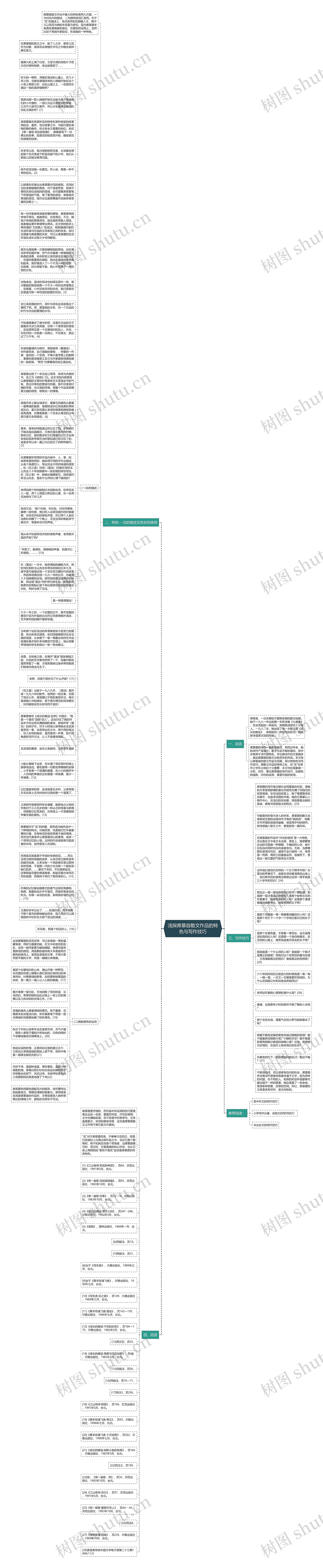 浅探席慕容散文作品的特色与写作技巧思维导图