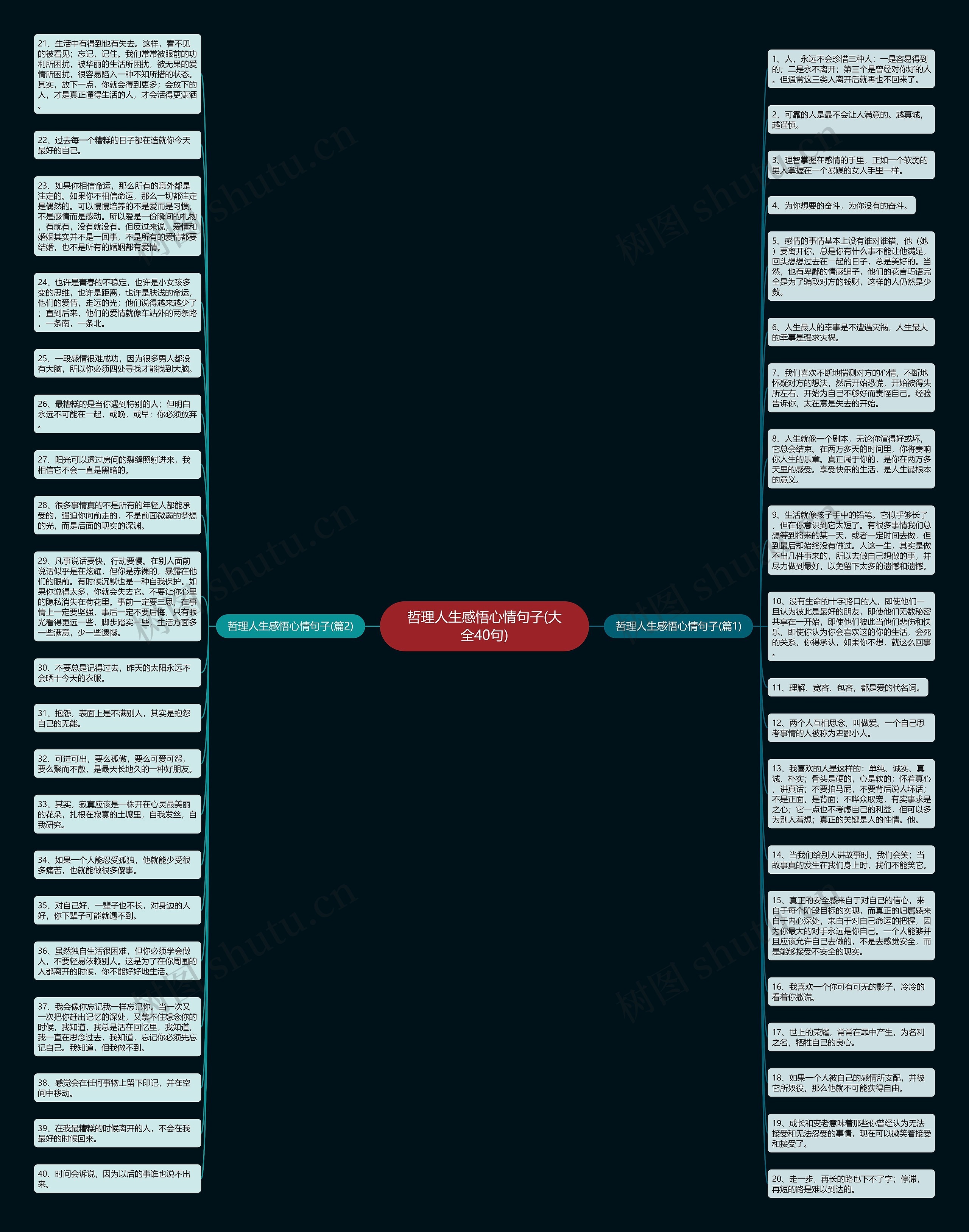 哲理人生感悟心情句子(大全40句)思维导图