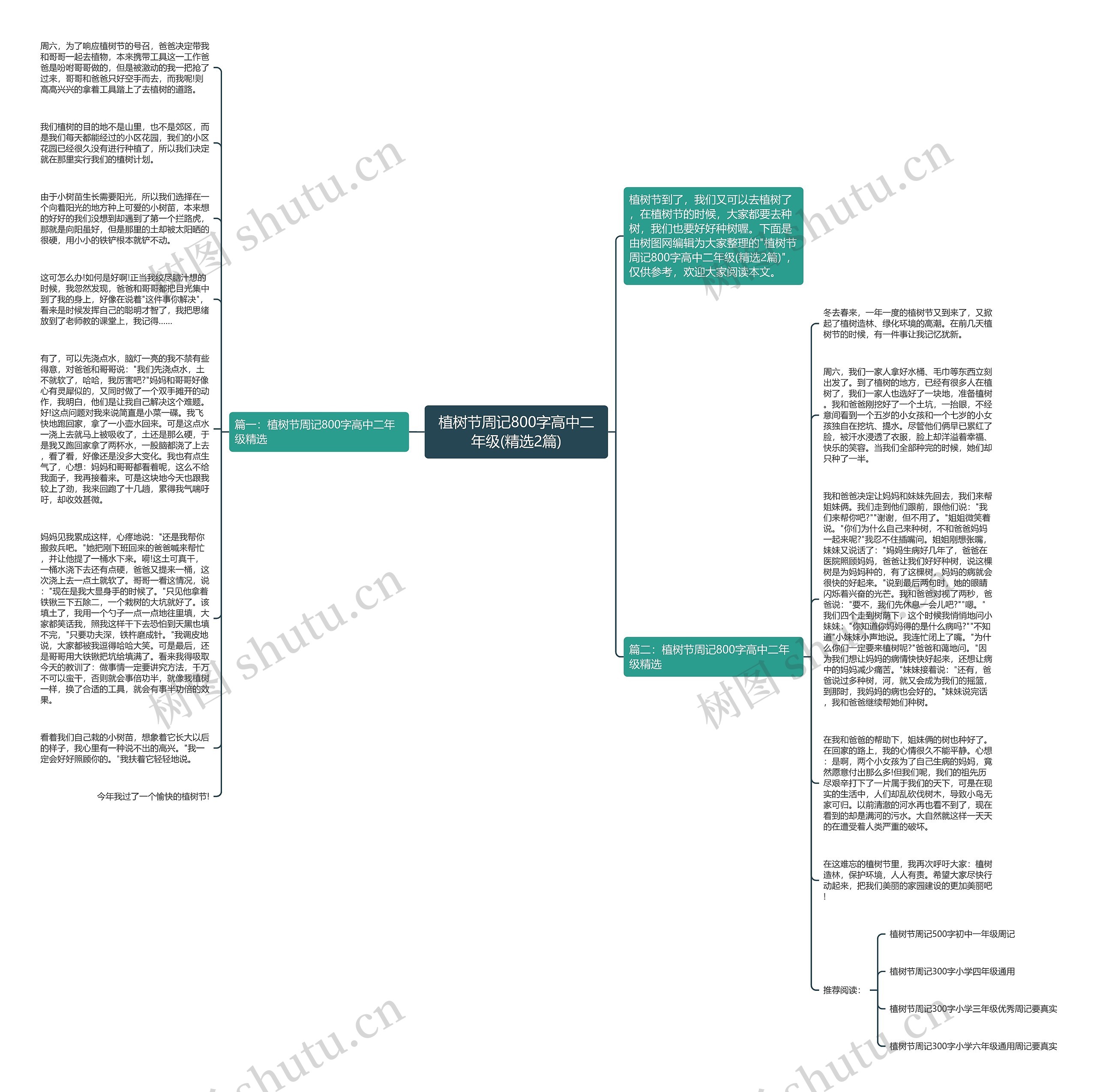 植树节周记800字高中二年级(精选2篇)思维导图