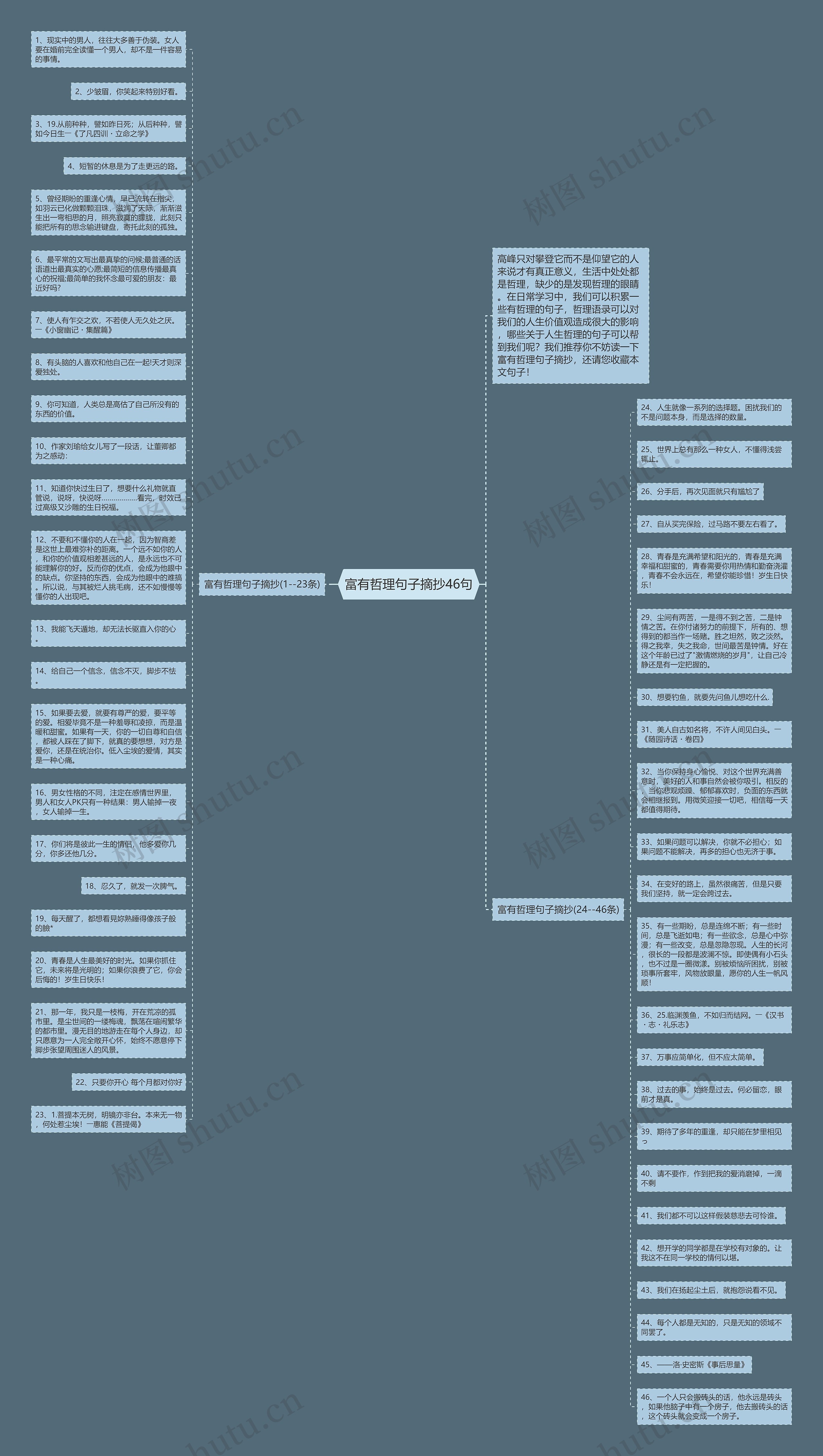 富有哲理句子摘抄46句思维导图