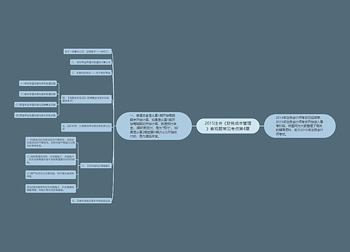 2015注会《财务成本管理》客观题常见考点第4章