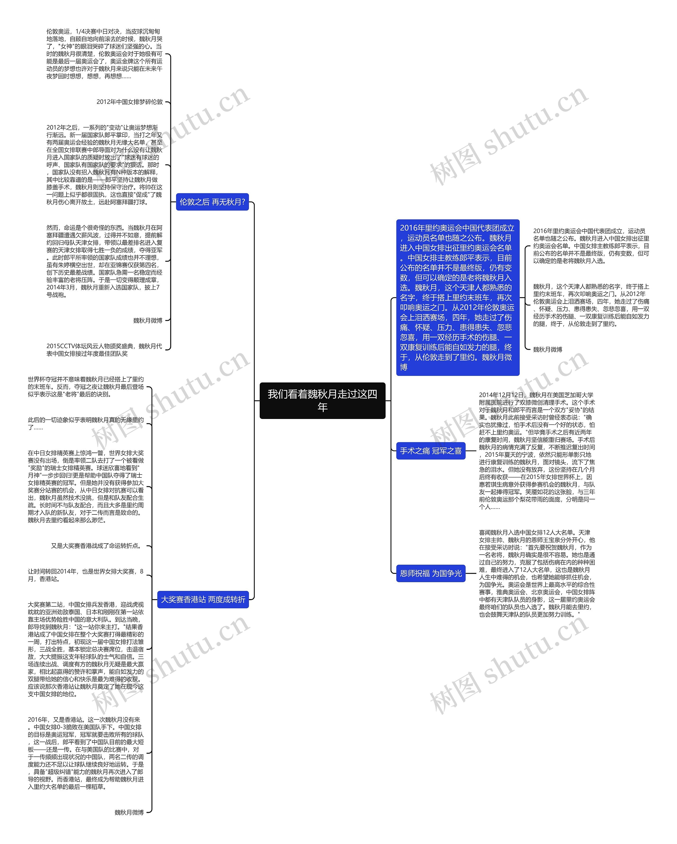 我们看着魏秋月走过这四年思维导图