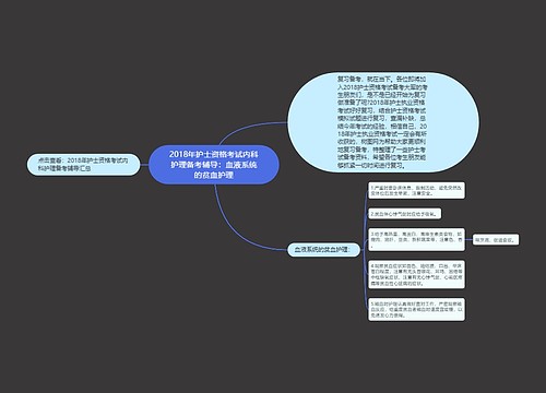 2018年护士资格考试内科护理备考辅导：血液系统的贫血护理