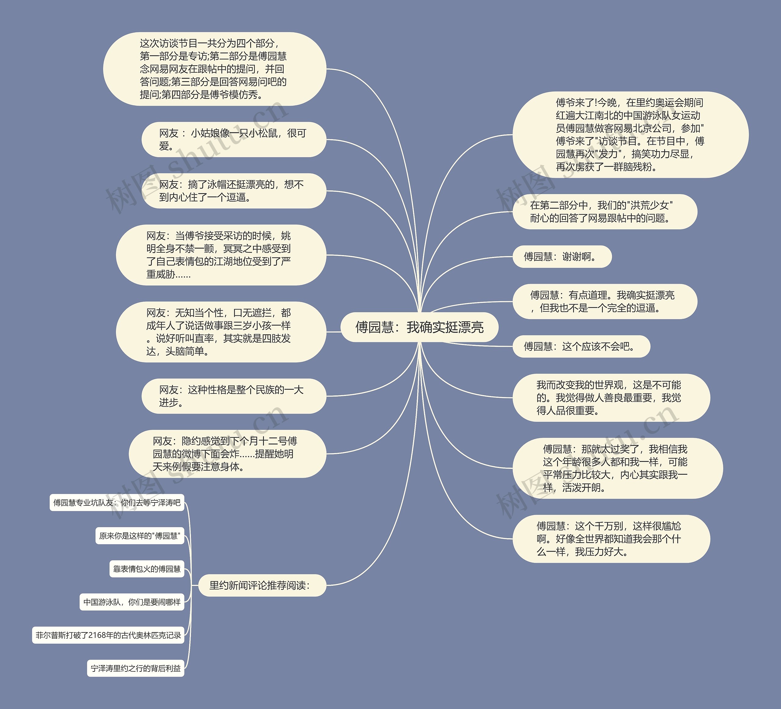 傅园慧：我确实挺漂亮思维导图