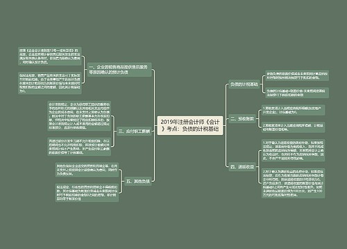 2019年注册会计师《会计》考点：负债的计税基础