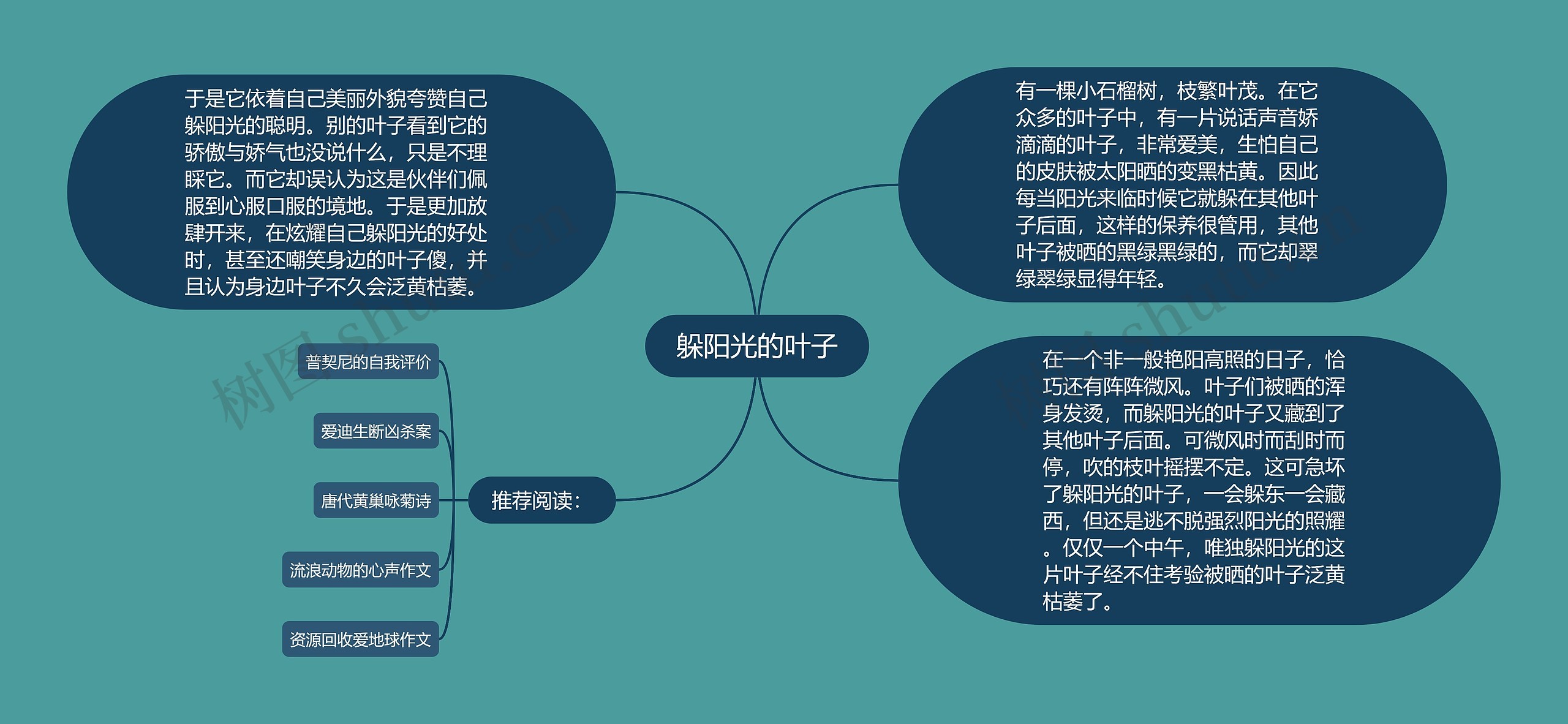 躲阳光的叶子思维导图