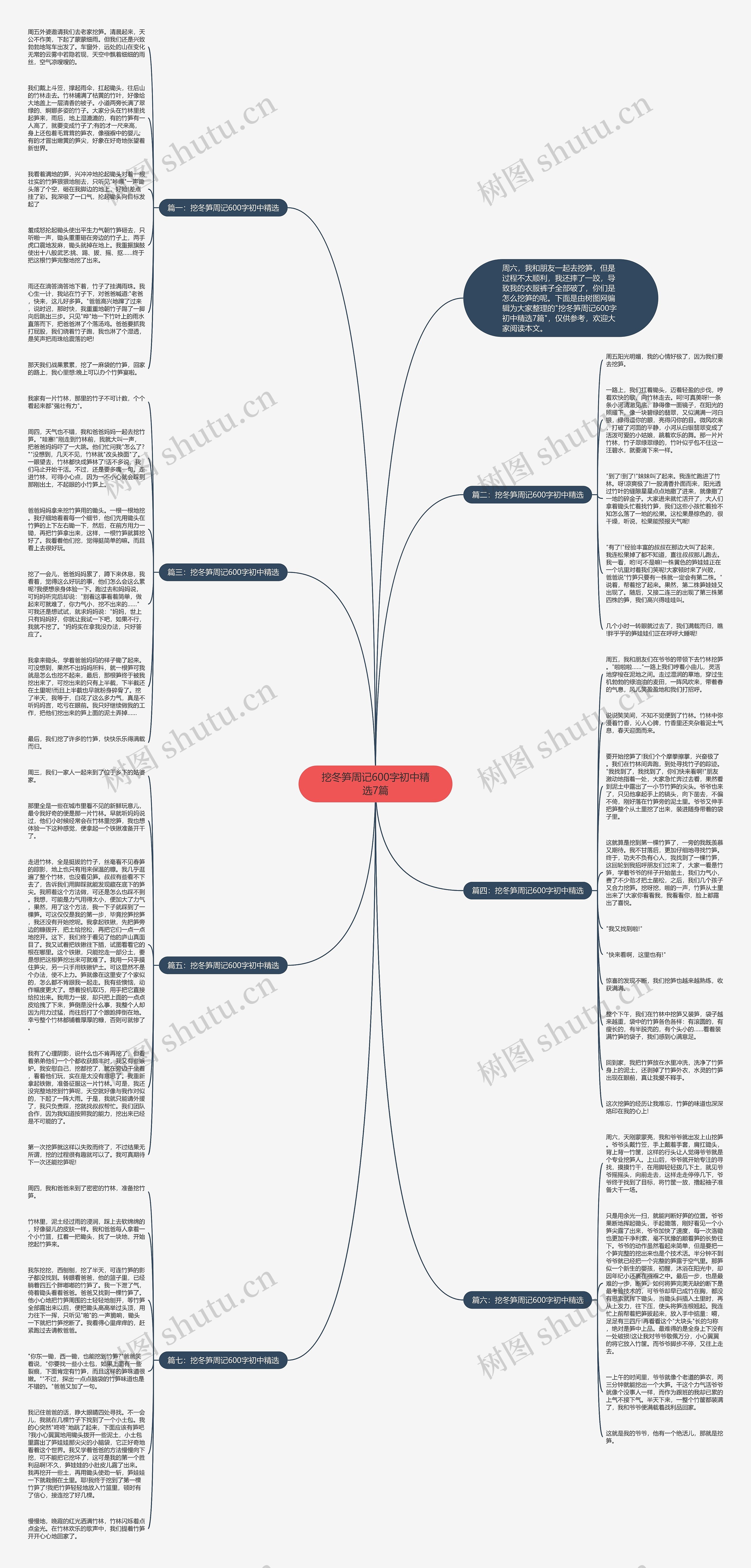 挖冬笋周记600字初中精选7篇思维导图