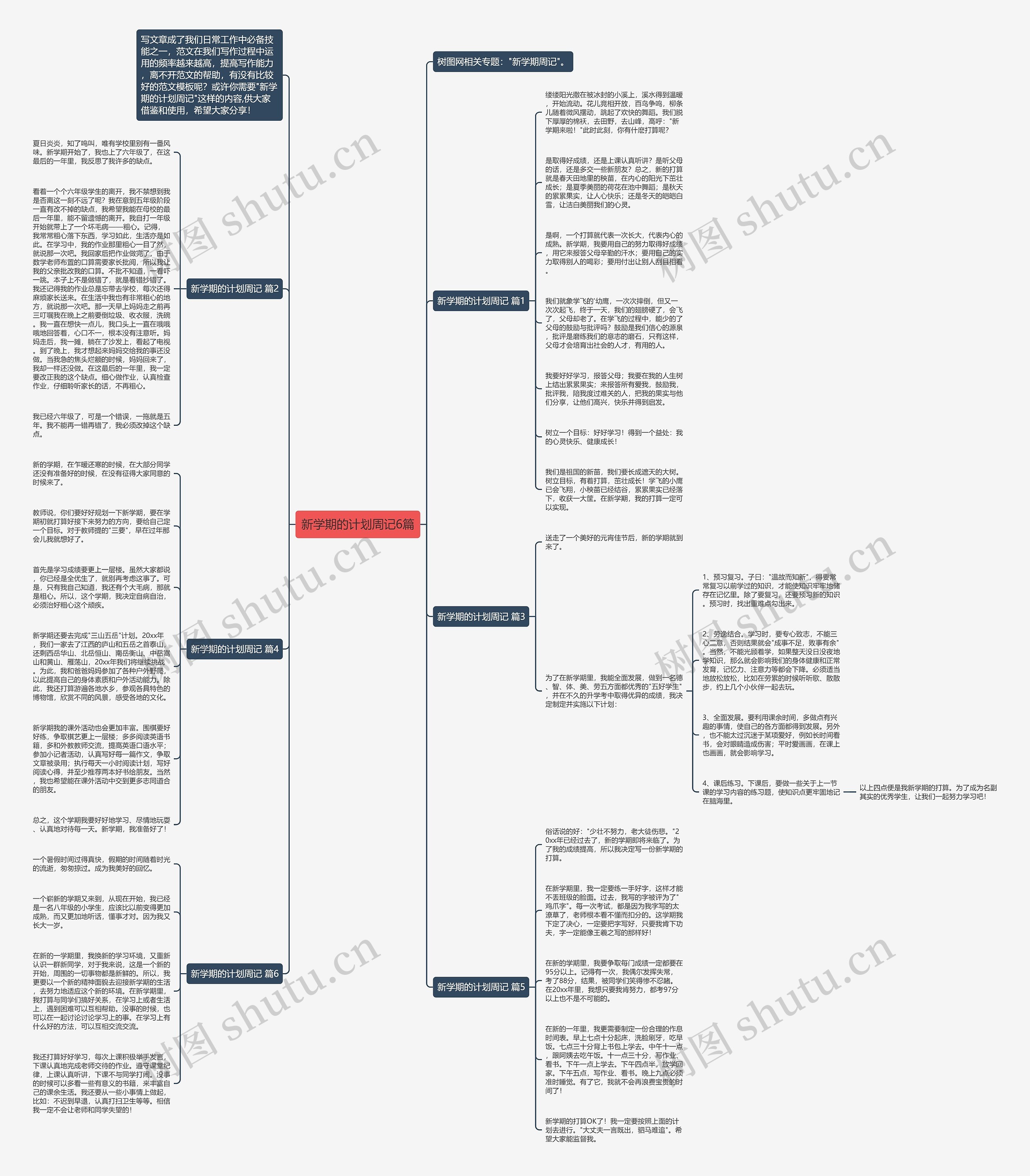 新学期的计划周记6篇思维导图