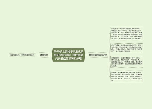 2019护士资格考试消化系统知识点详解：急性阑尾炎并发症的预防和护理