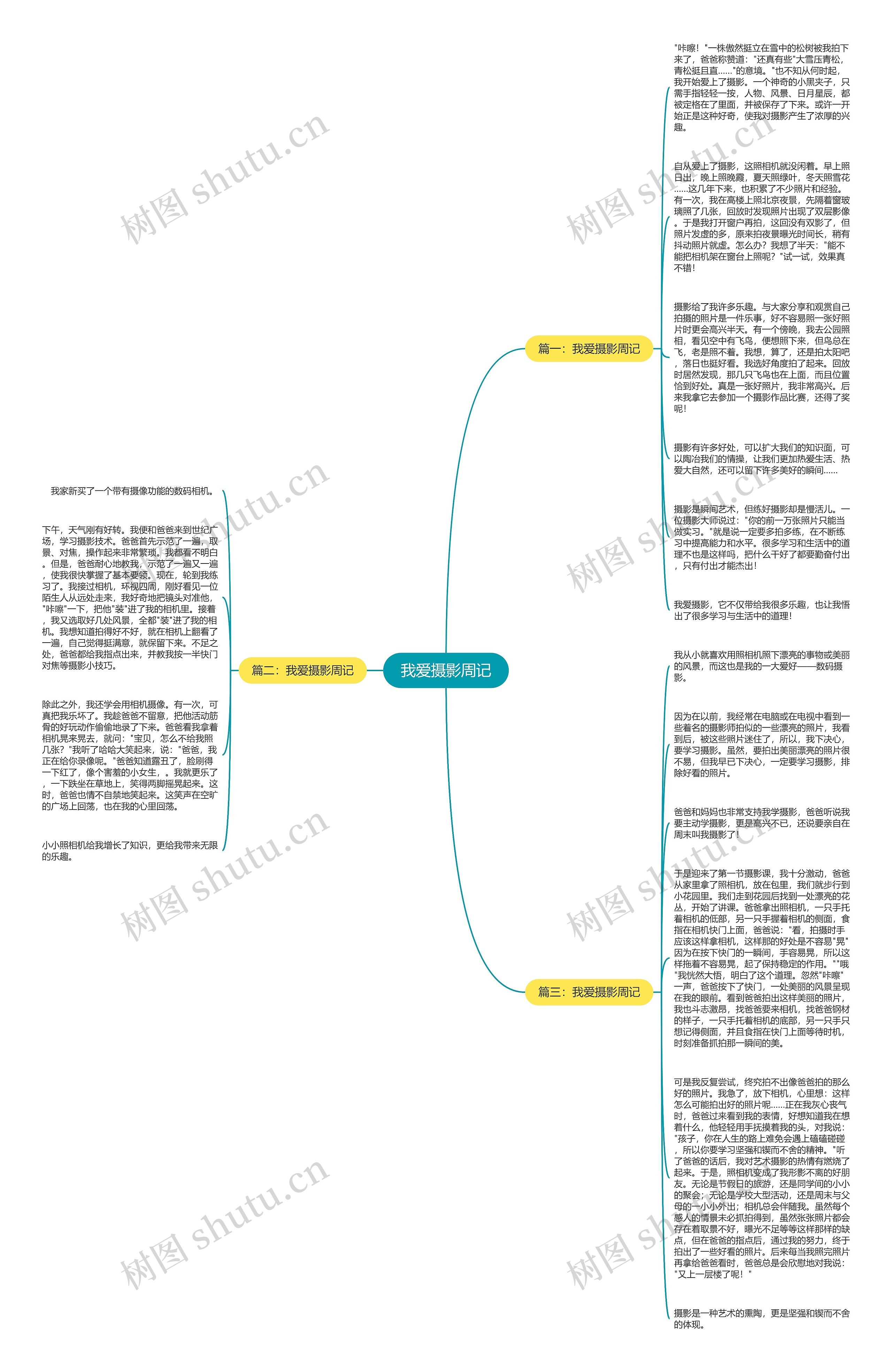我爱摄影周记思维导图