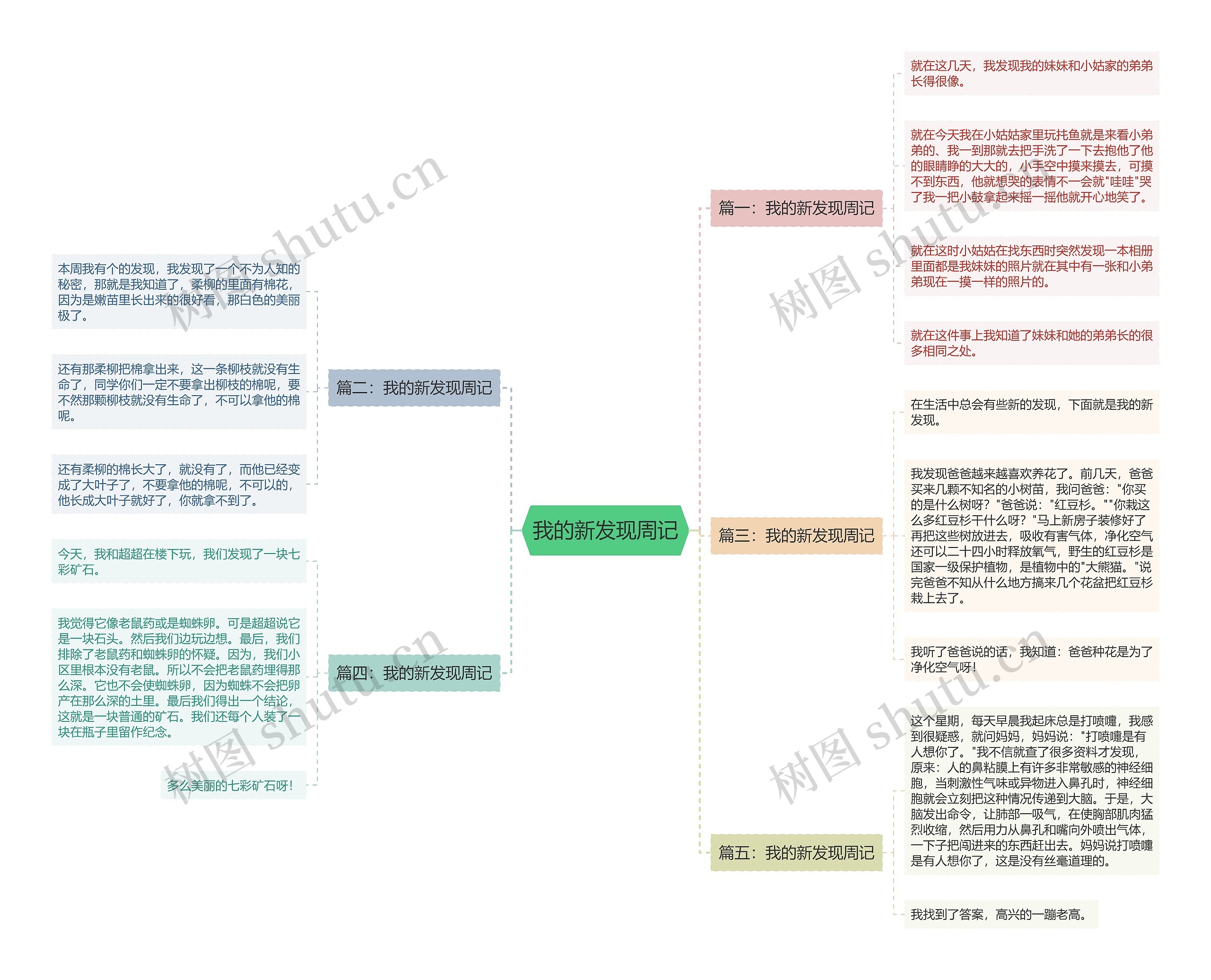 我的新发现周记思维导图