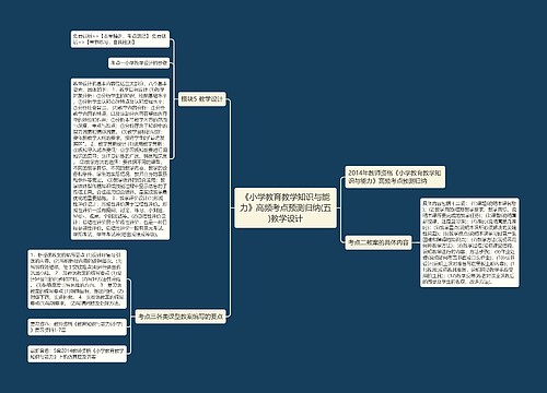 《小学教育教学知识与能力》高频考点预测归纳(五)教学设计