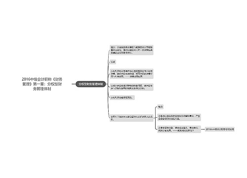 2016中级会计职称《财务管理》第一章：分权型财务管理体制