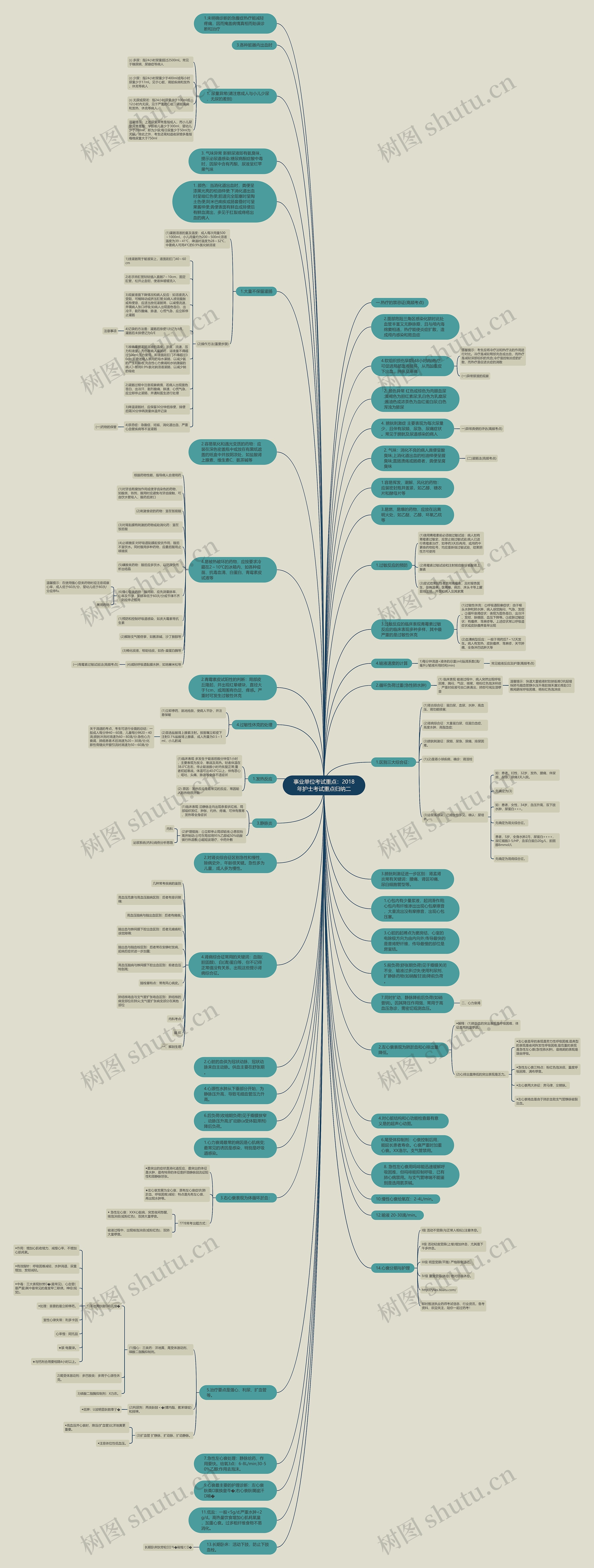 事业单位考试重点：2018年护士考试重点归纳二思维导图