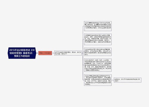 2015年会计职称考试《中级财务管理》重要考点：预算工作的组织