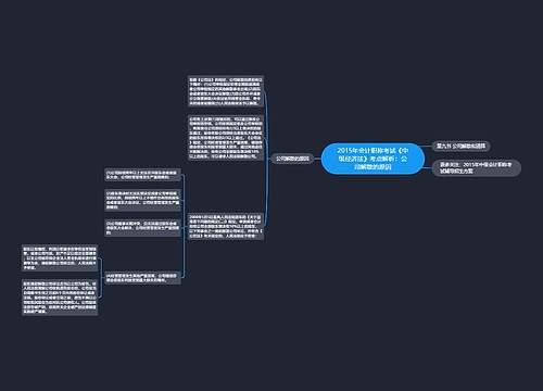 2015年会计职称考试《中级经济法》考点解析:公司解散的原因 2015年会计职称考试《中级经济法》考点解析:公司解散的原因