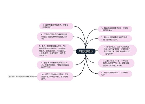 郑重其事造句