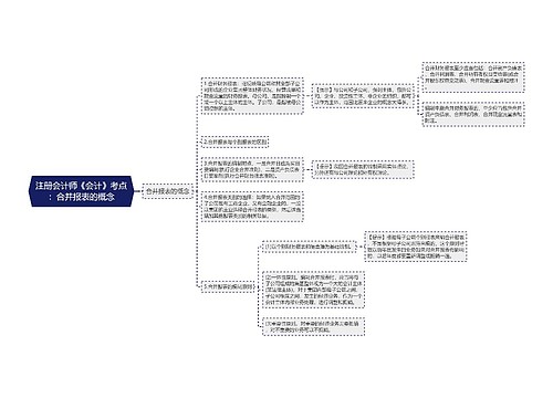 注册会计师《会计》考点：合并报表的概念